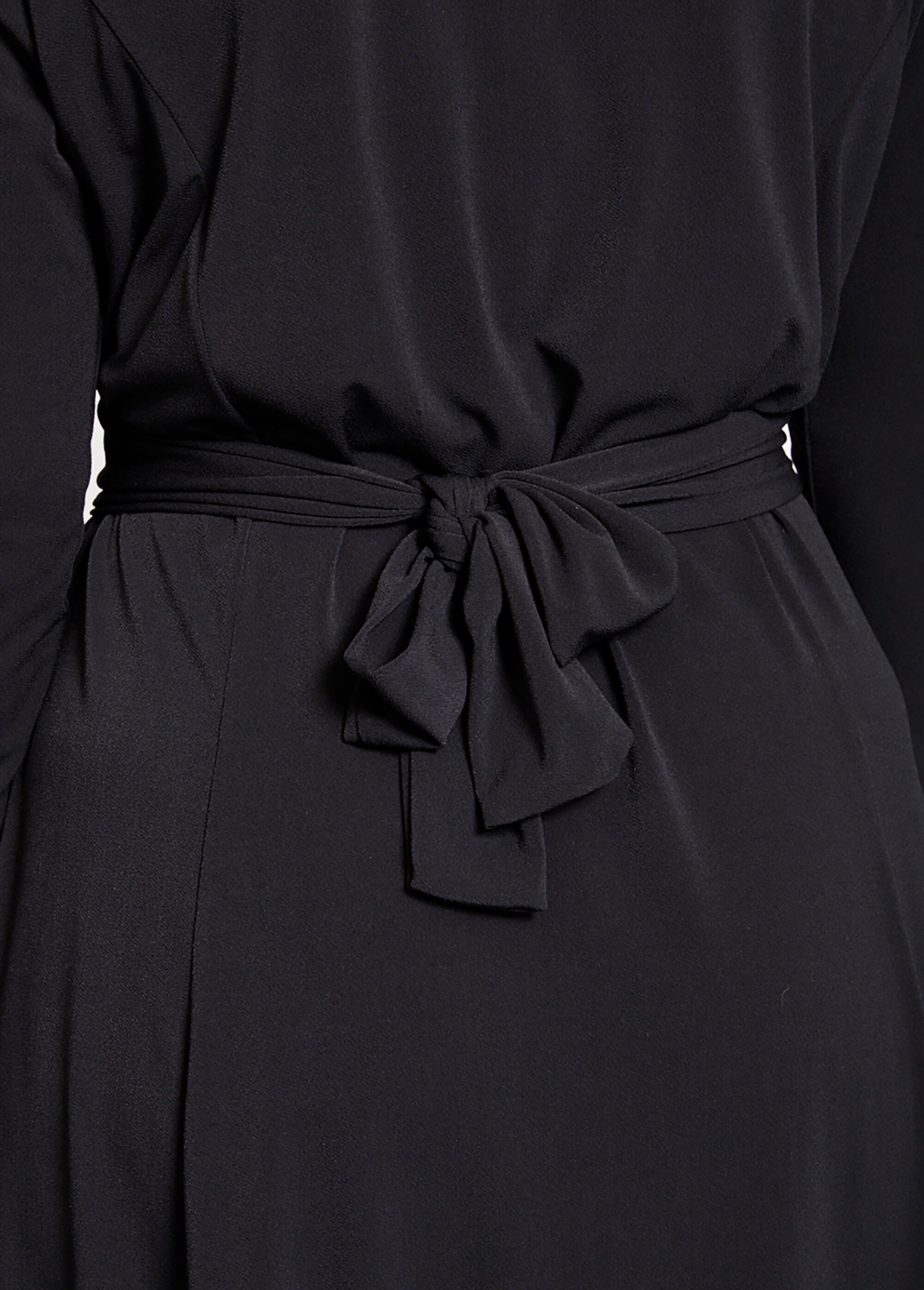 Robe courte cache-coeur en maille Femme Grande Taille Noir HALLINE DE3