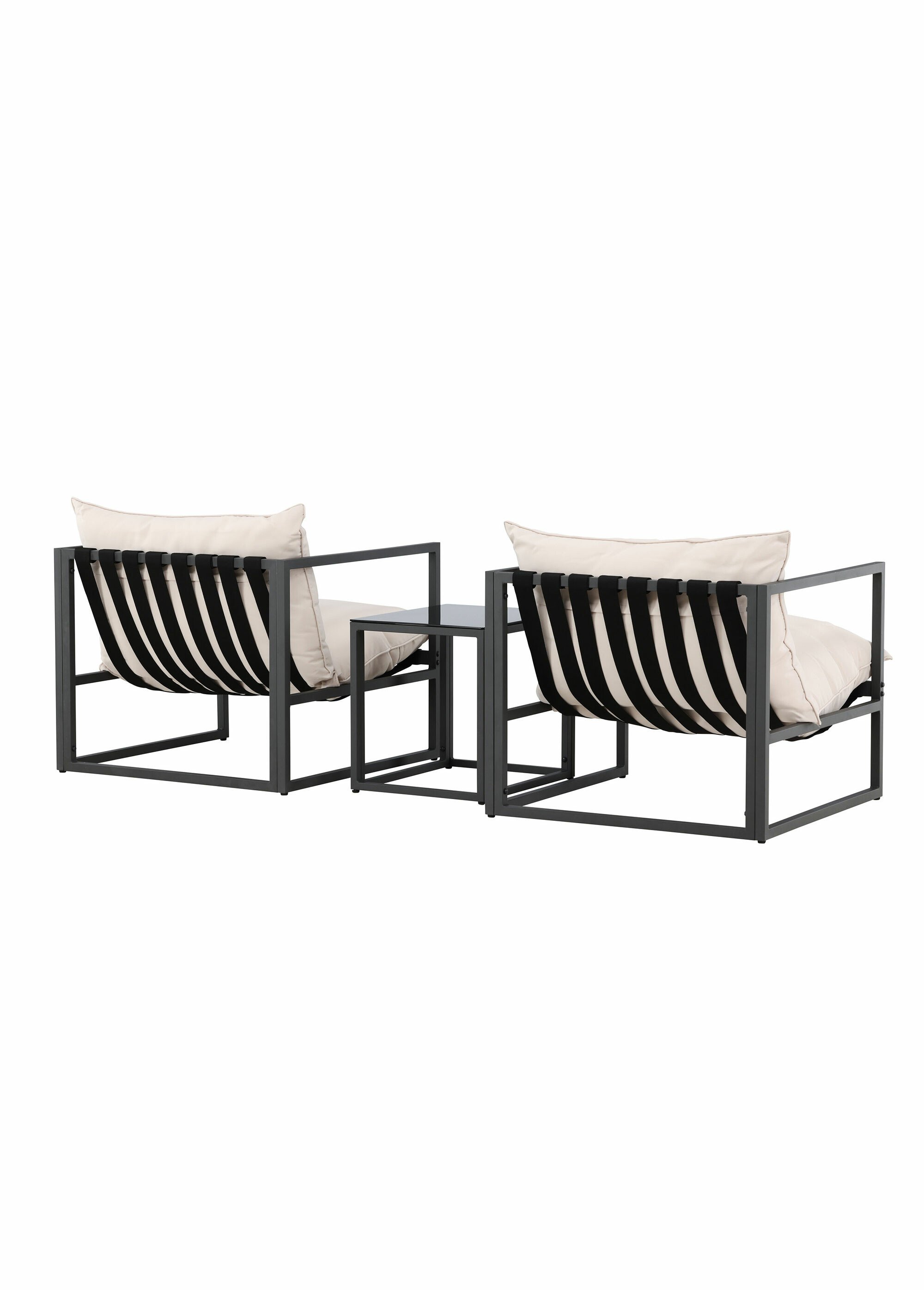Salon de jardin Fauteuils + Table basse NOIR VEN-9785-000 DO1