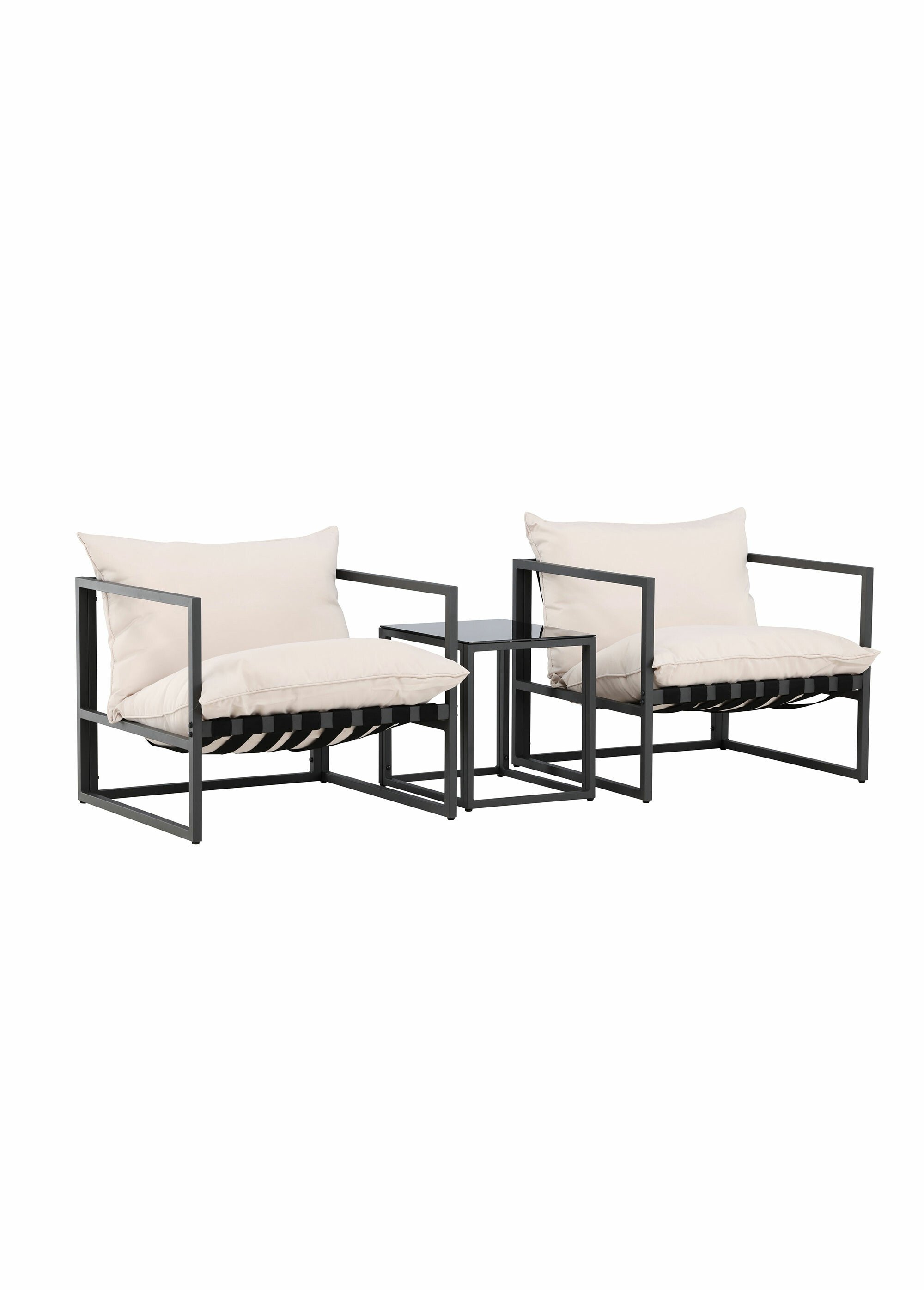 Salon de jardin Fauteuils + Table basse NOIR VEN-9785-000 FA1