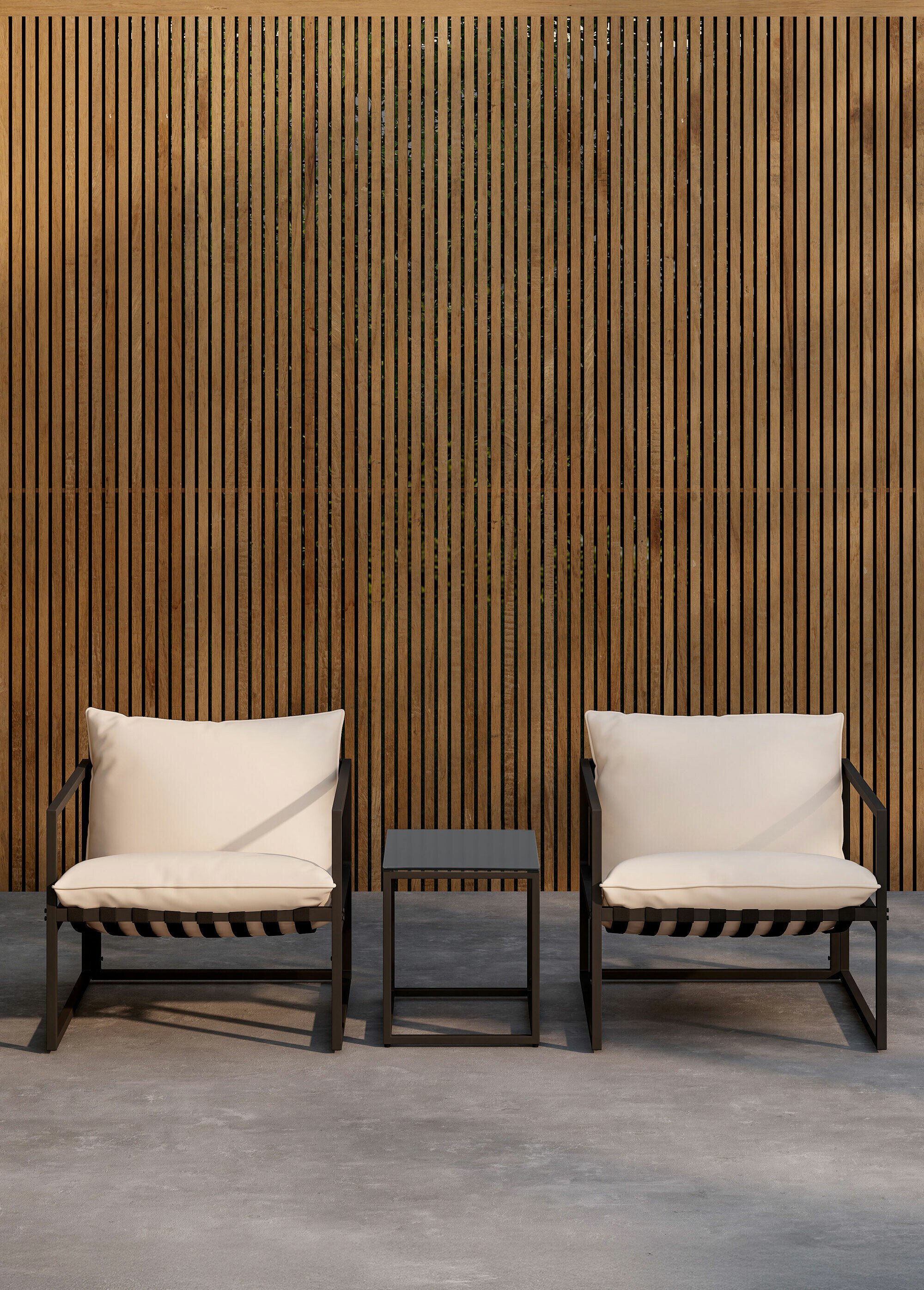 Salon de jardin Fauteuils + Table basse NOIR VEN-9785-000 SI1