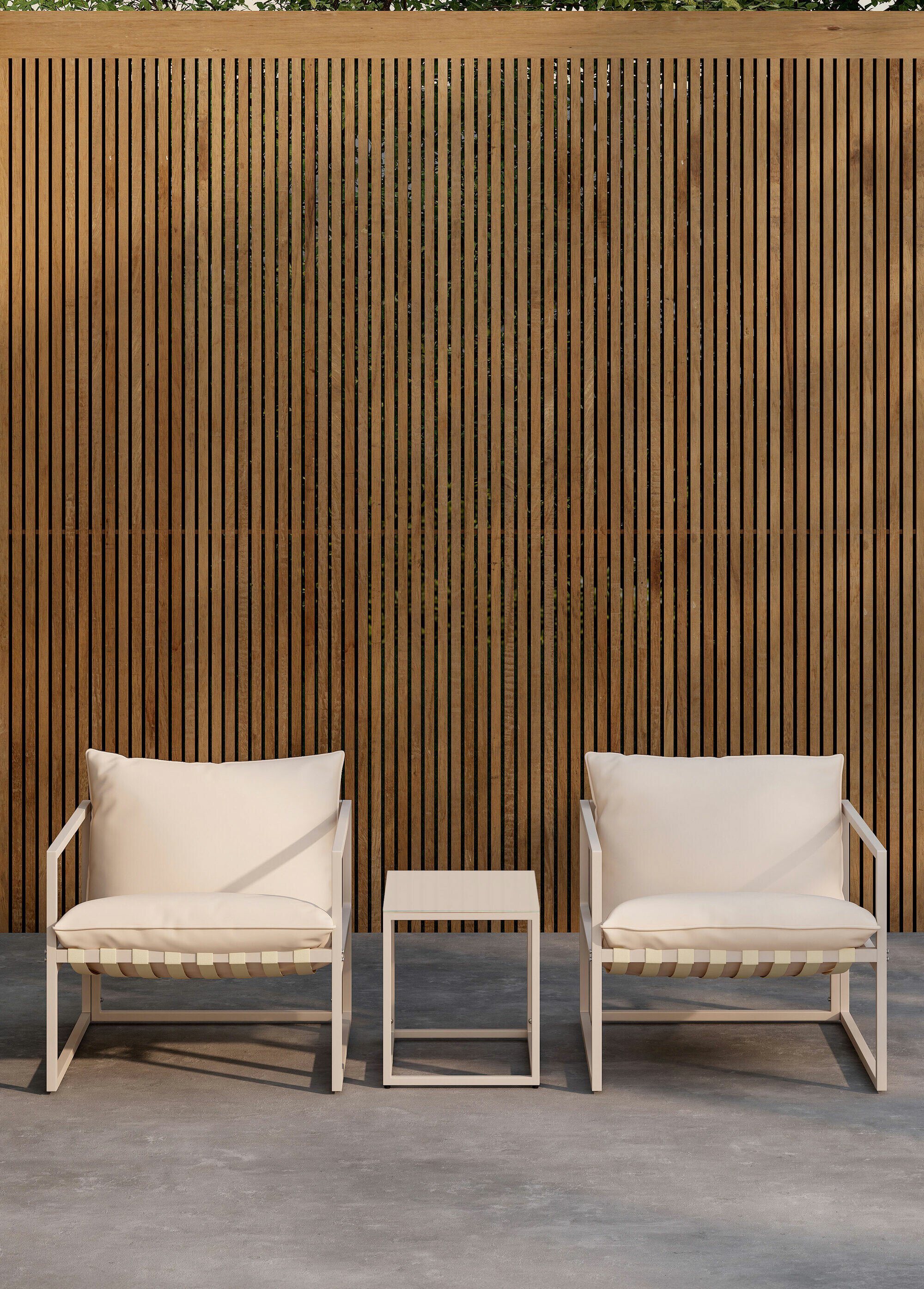 Salon de jardin Fauteuils + Table basse BEIGE VEN-9785-000 SI1