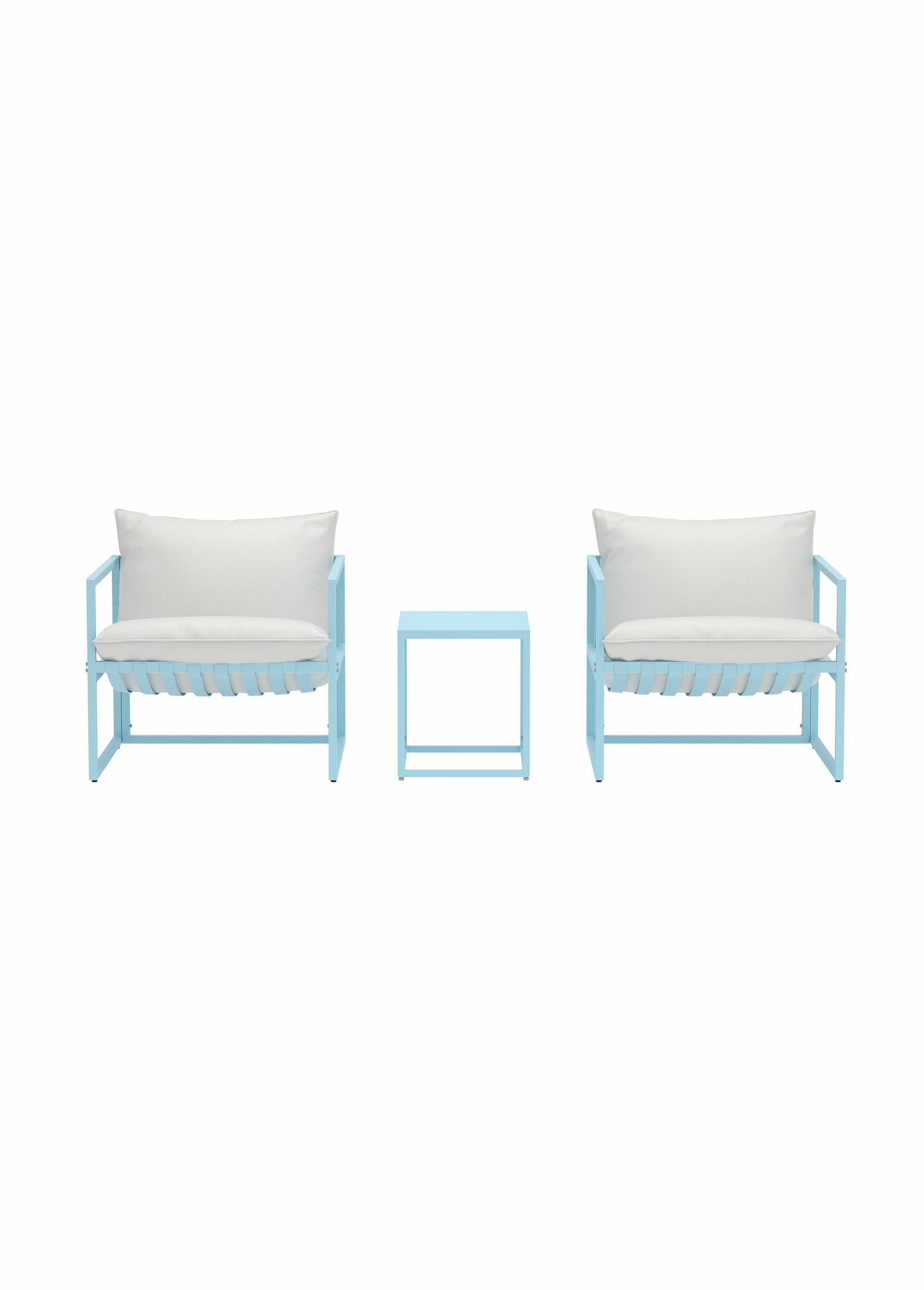 Salon de jardin Fauteuils + Table basse BLEU VEN-9785-000 DE1