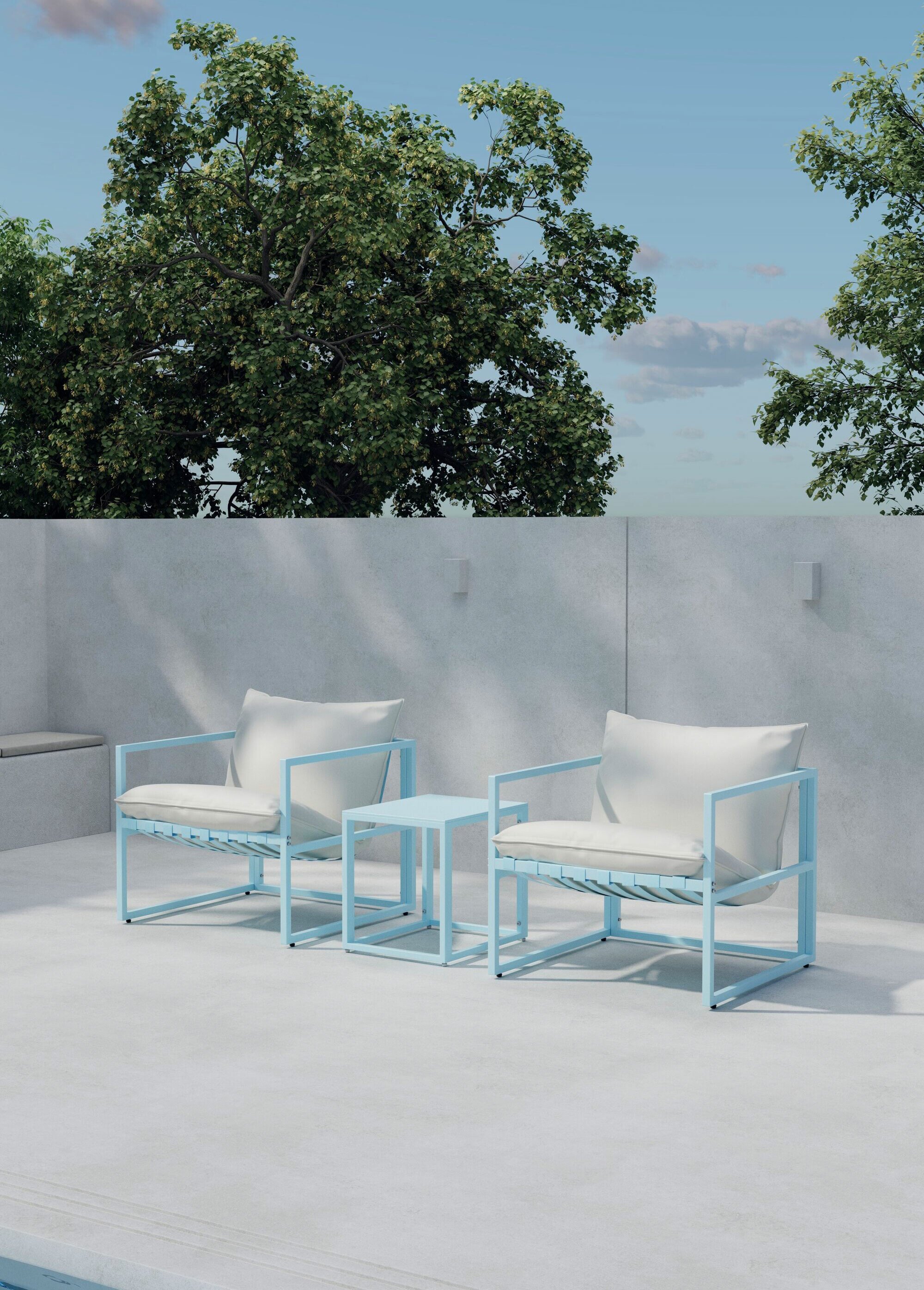 Salon de jardin Fauteuils + Table basse BLEU VEN-9785-000 SI1