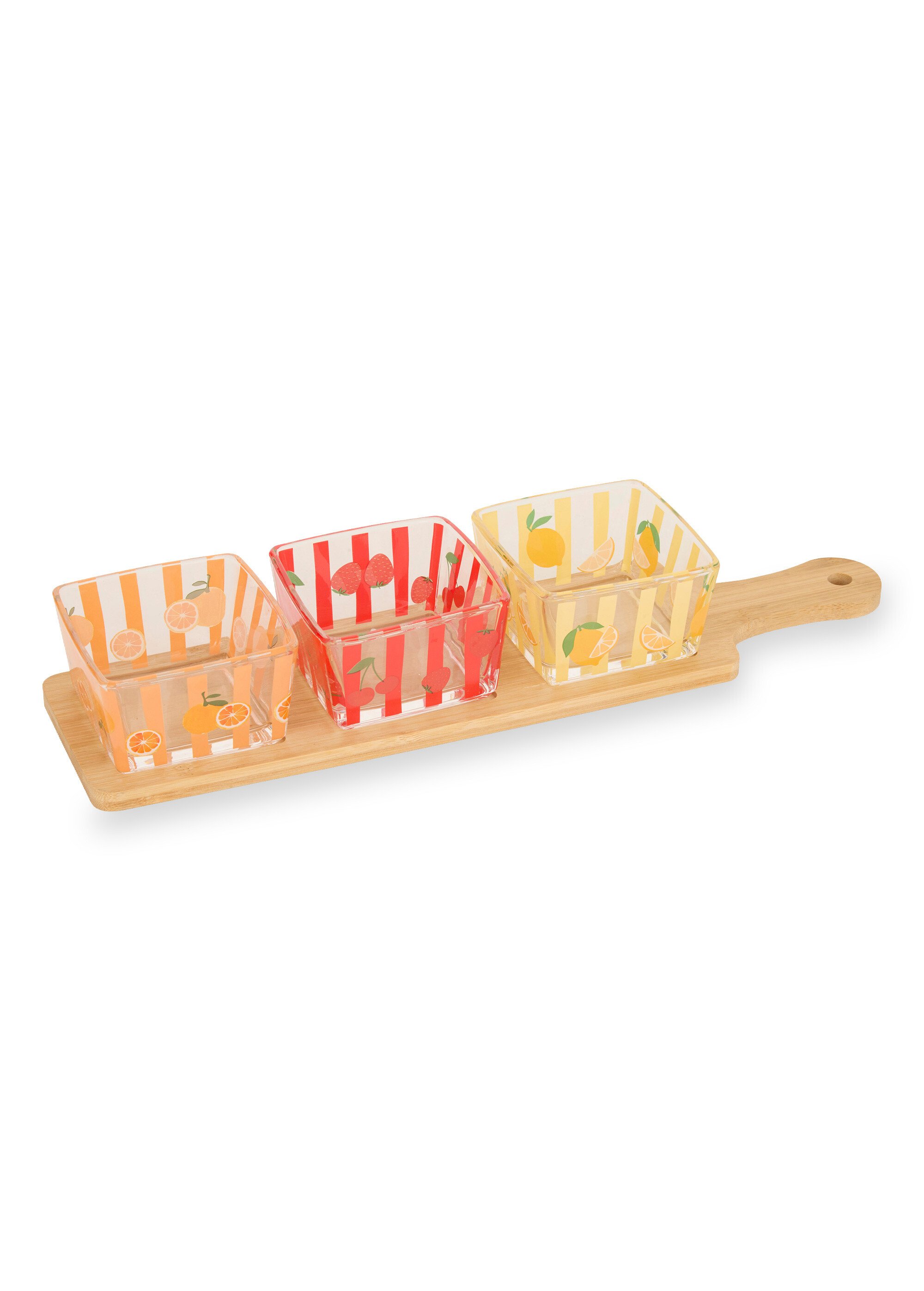 Set apéritif planche + 3 ramequins verre