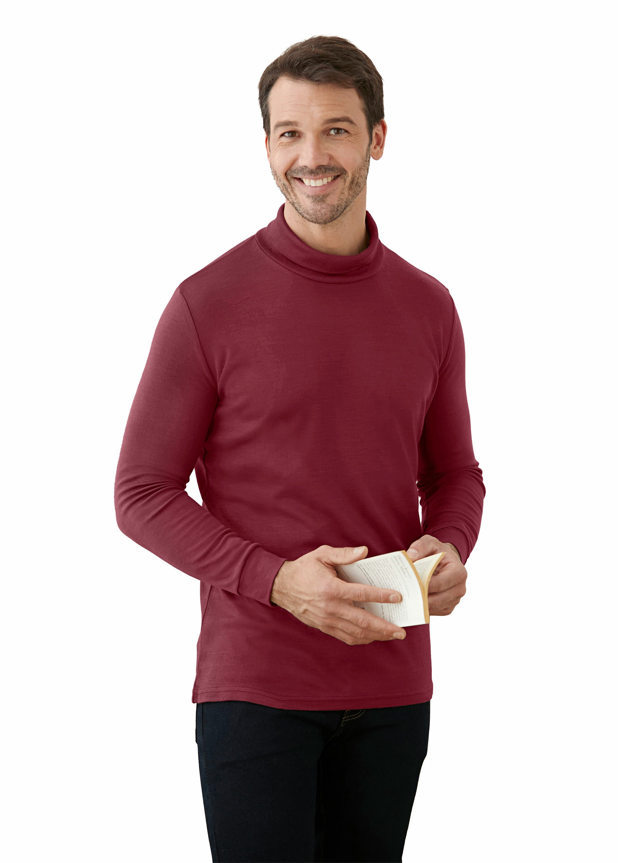 Sous-pull col double en jersey