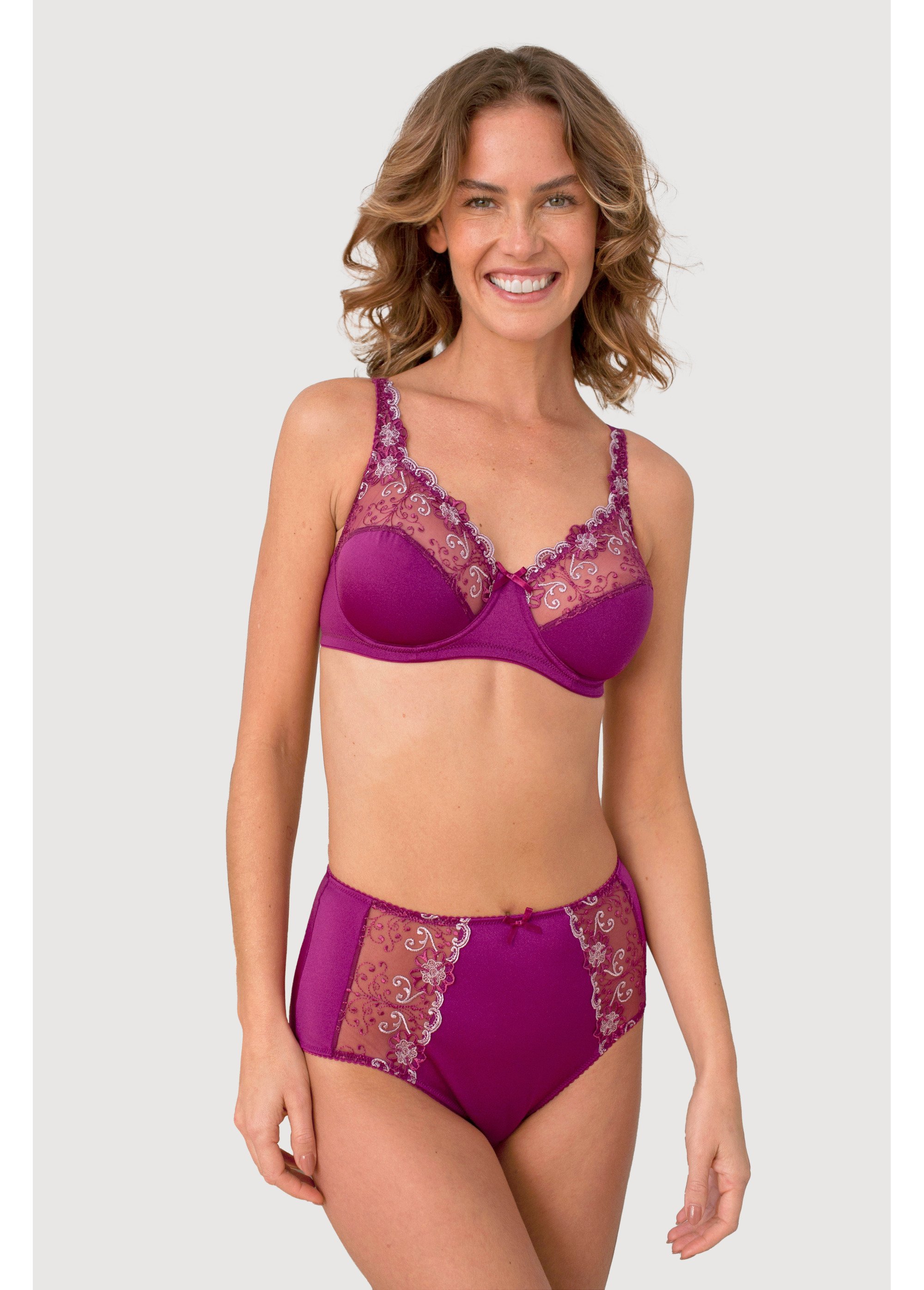 Soutien-gorge avec armatures tulle brodé Femme Violet VERATO SF1