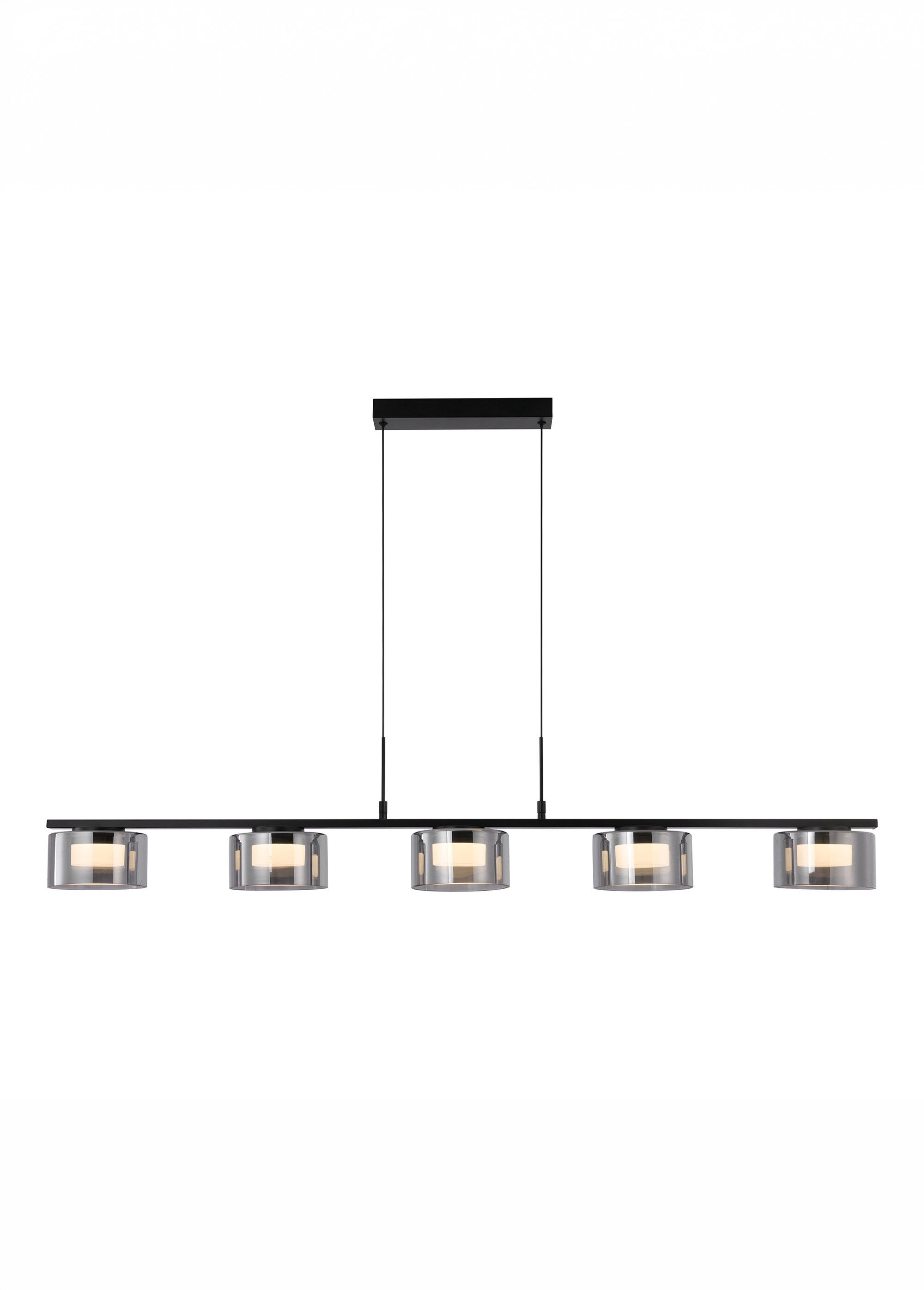 Suspension lumineuse 5 lampes CHOLET NOIR ET TRANSPARENT HN-6406324 DE1