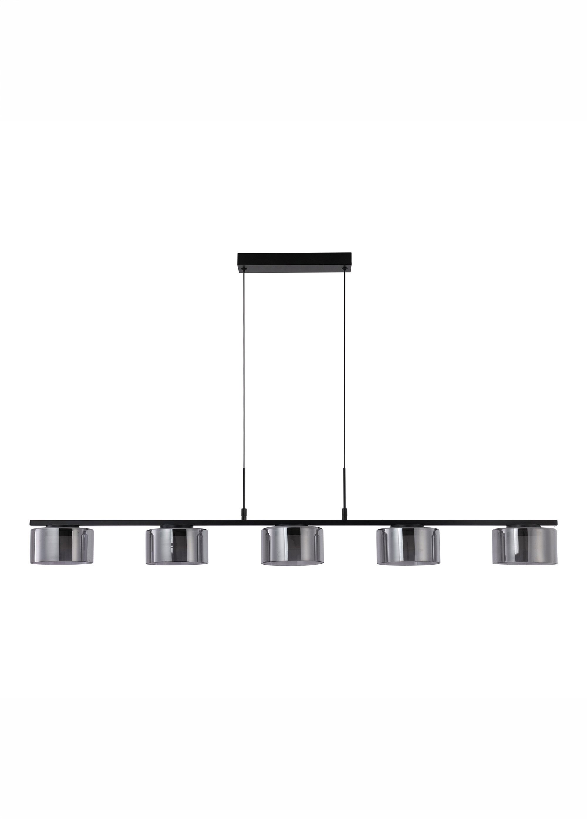 Suspension lumineuse 5 lampes CHOLET NOIR ET TRANSPARENT HN-6406324 FA1