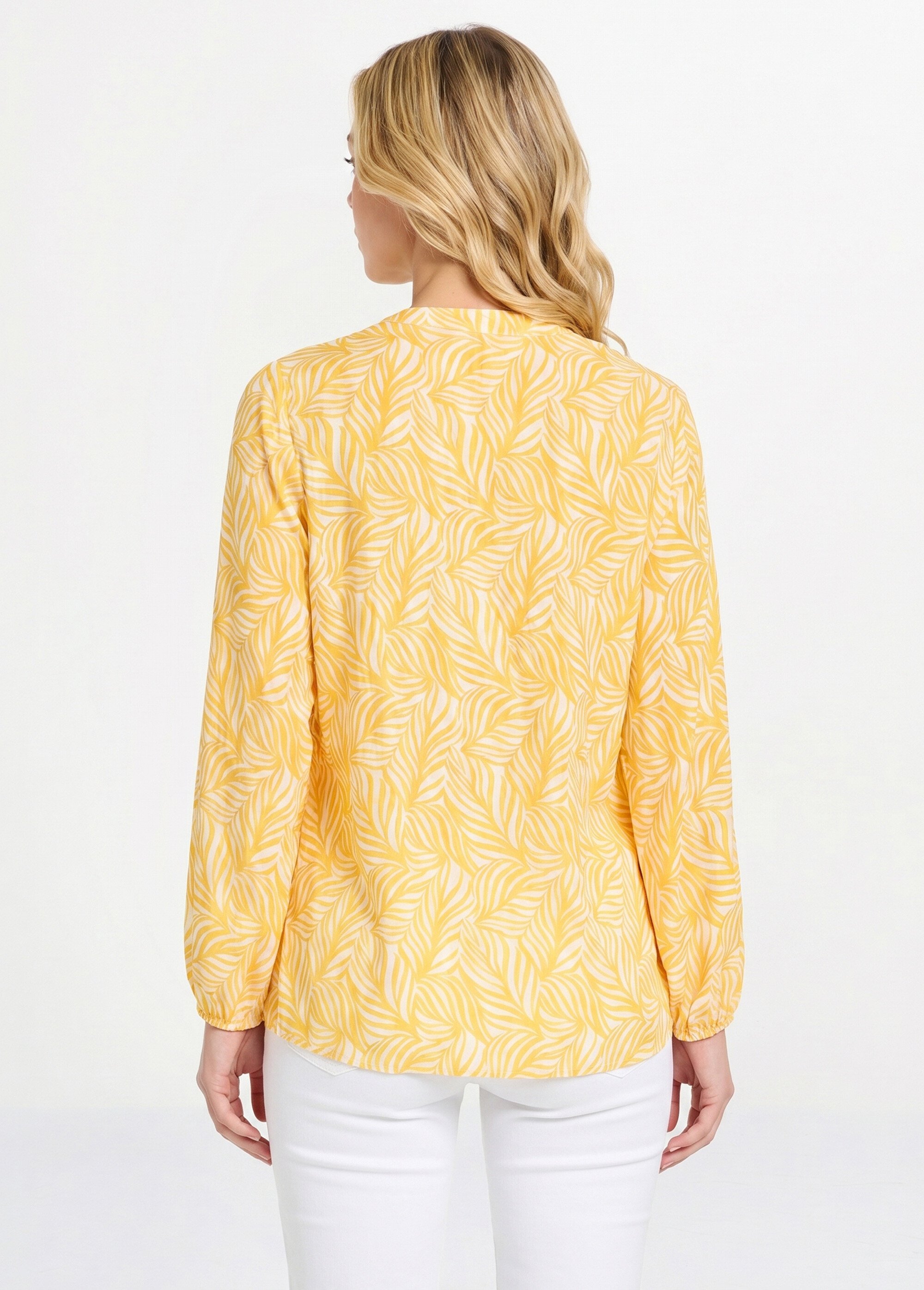 Tunique boutonnée longue manches 3/4 Femme Jaune CAMARGUE DO1