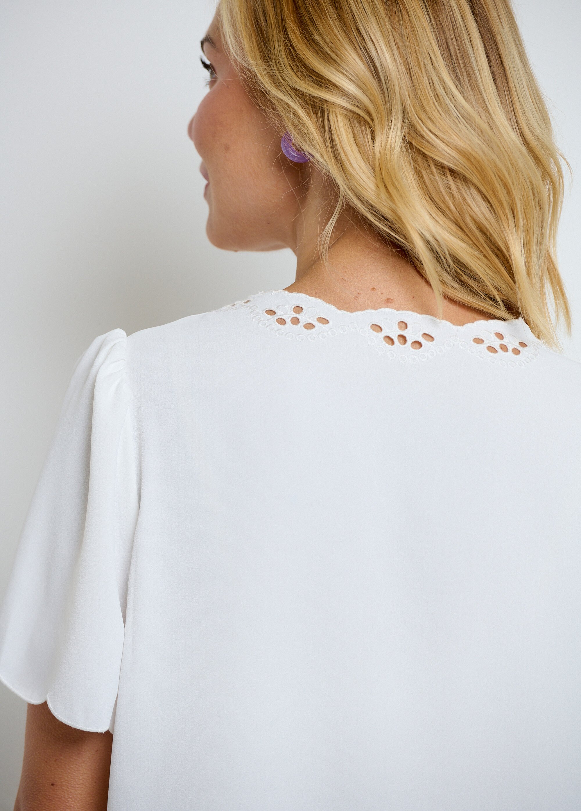 Tunique Ecru Tunique Ms Mode Tunique Longue Brodée Manches Courtes