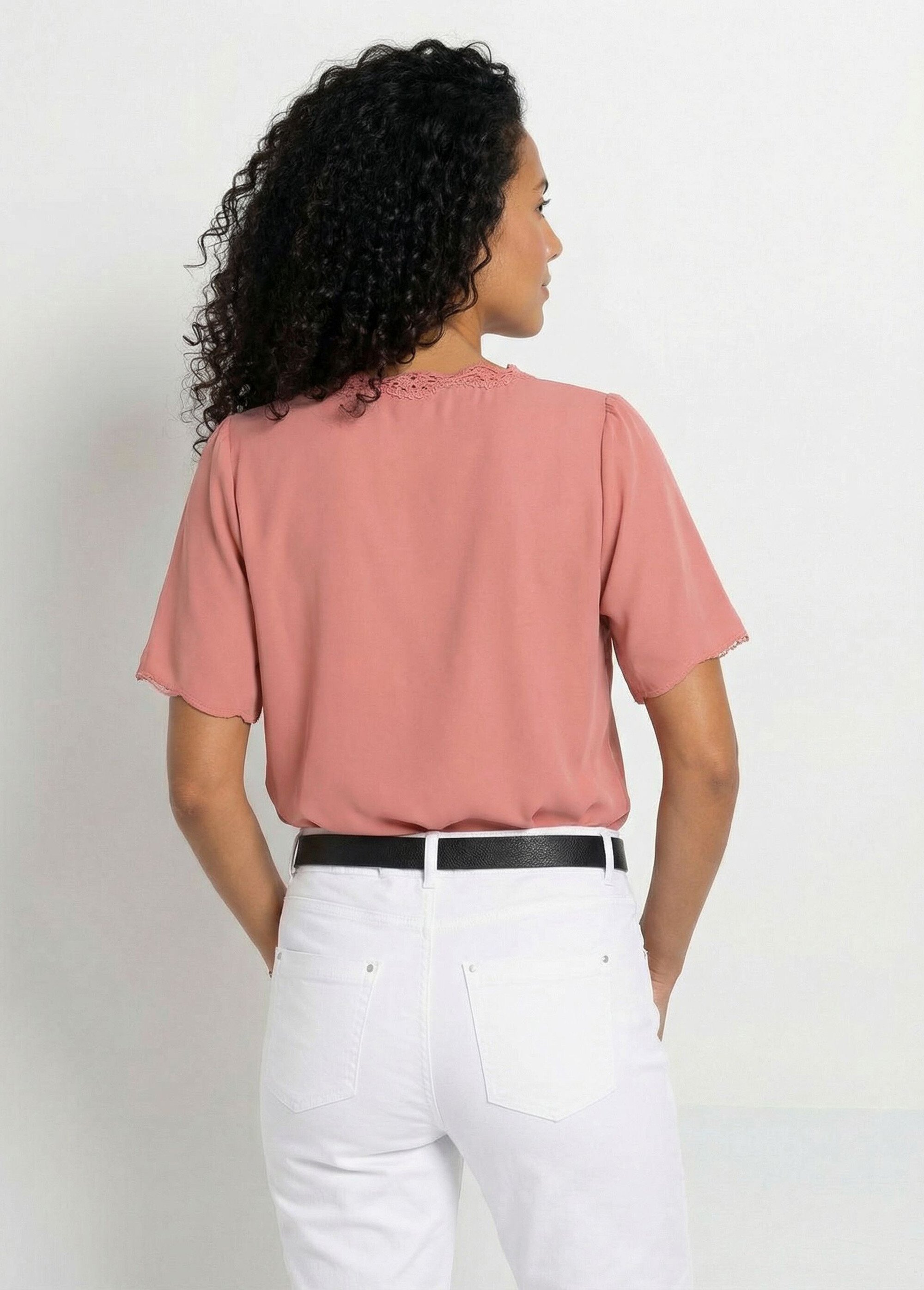 Tunique longue brodée manches courtes unie Femme TERACOTTA CELESTINE DO1