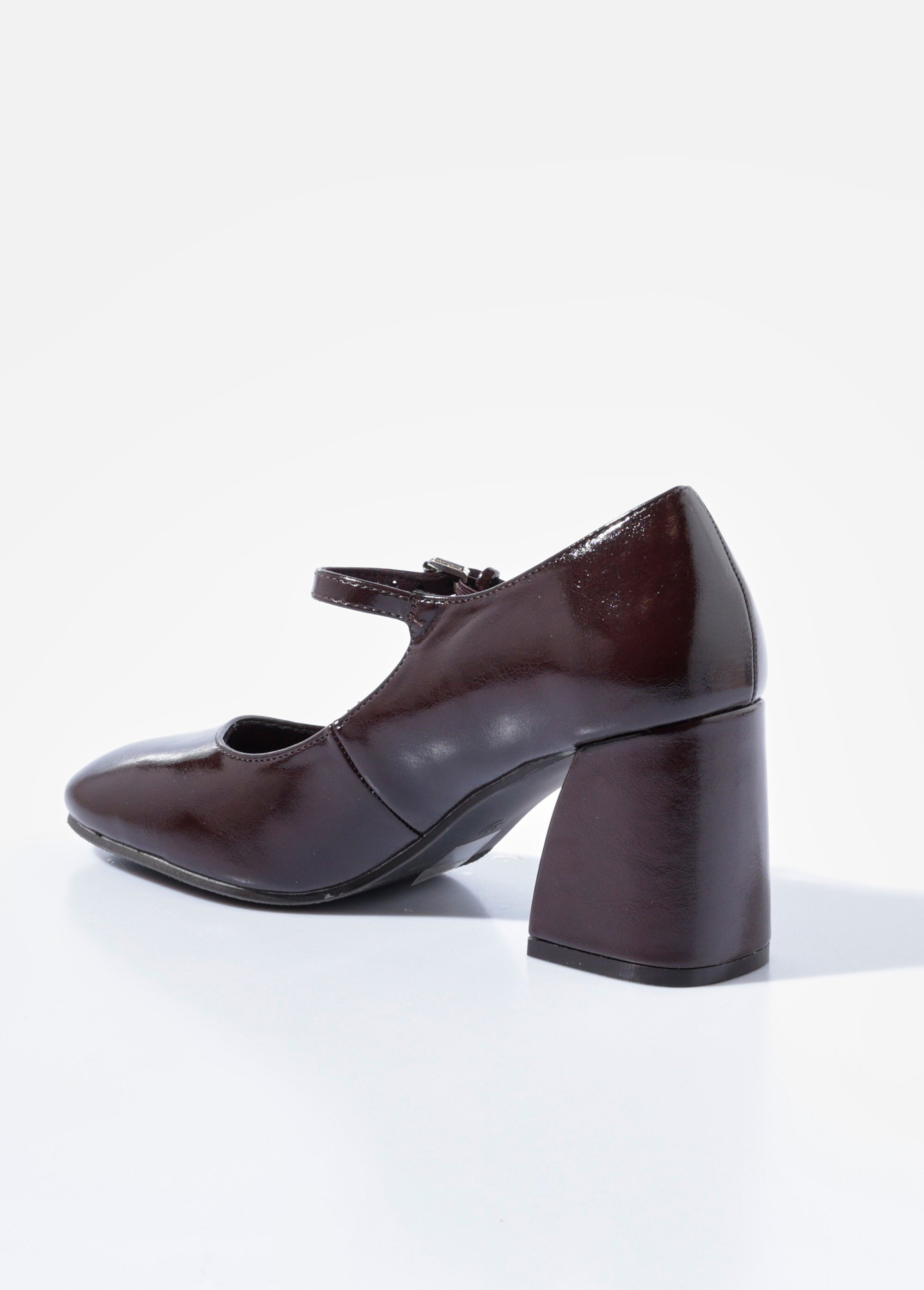 Babies vernies bout rond à talon haut Femme Marron CORM5760 DO1