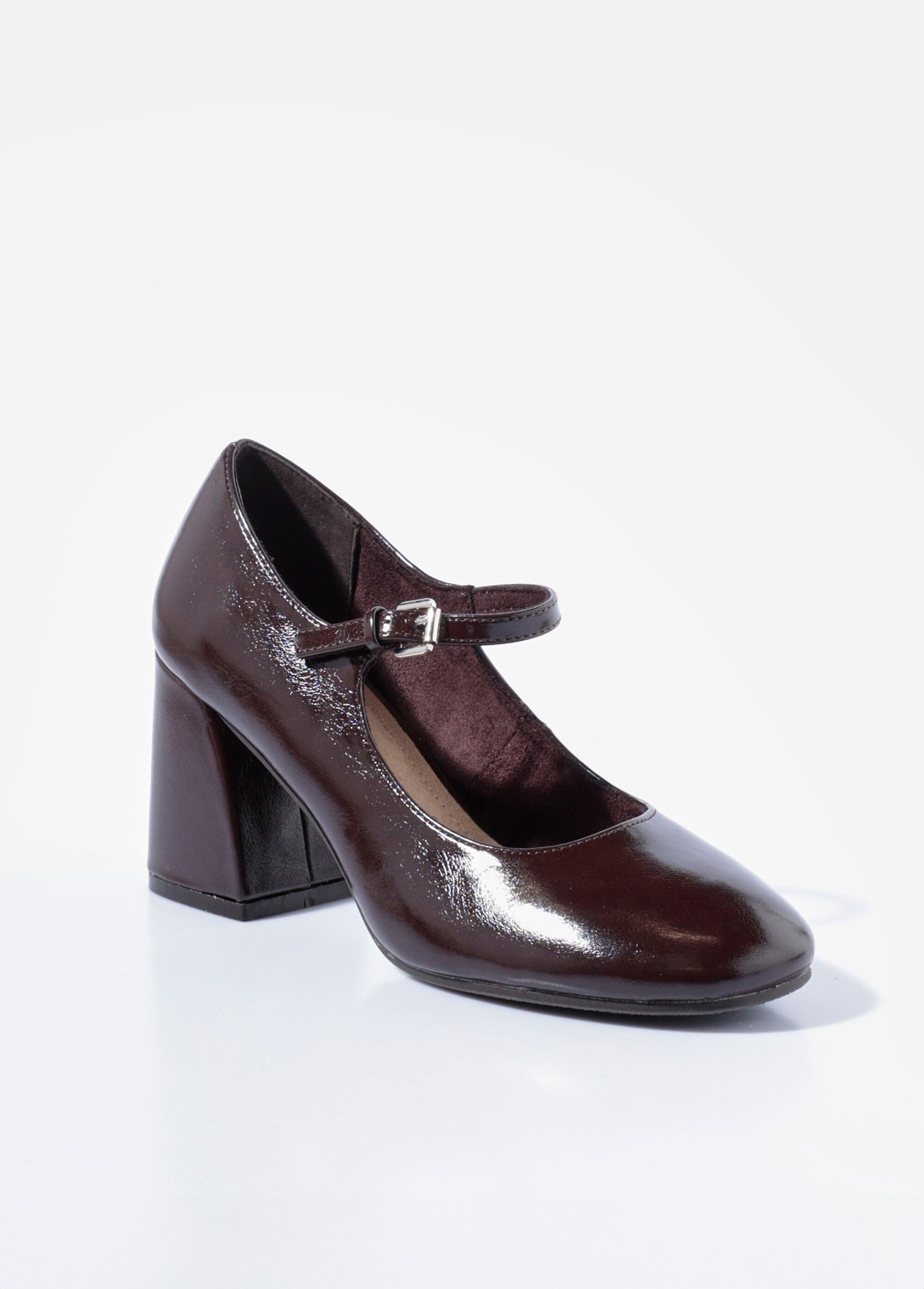 Babies vernies bout rond à talon haut Femme Marron CORM5760 FA1