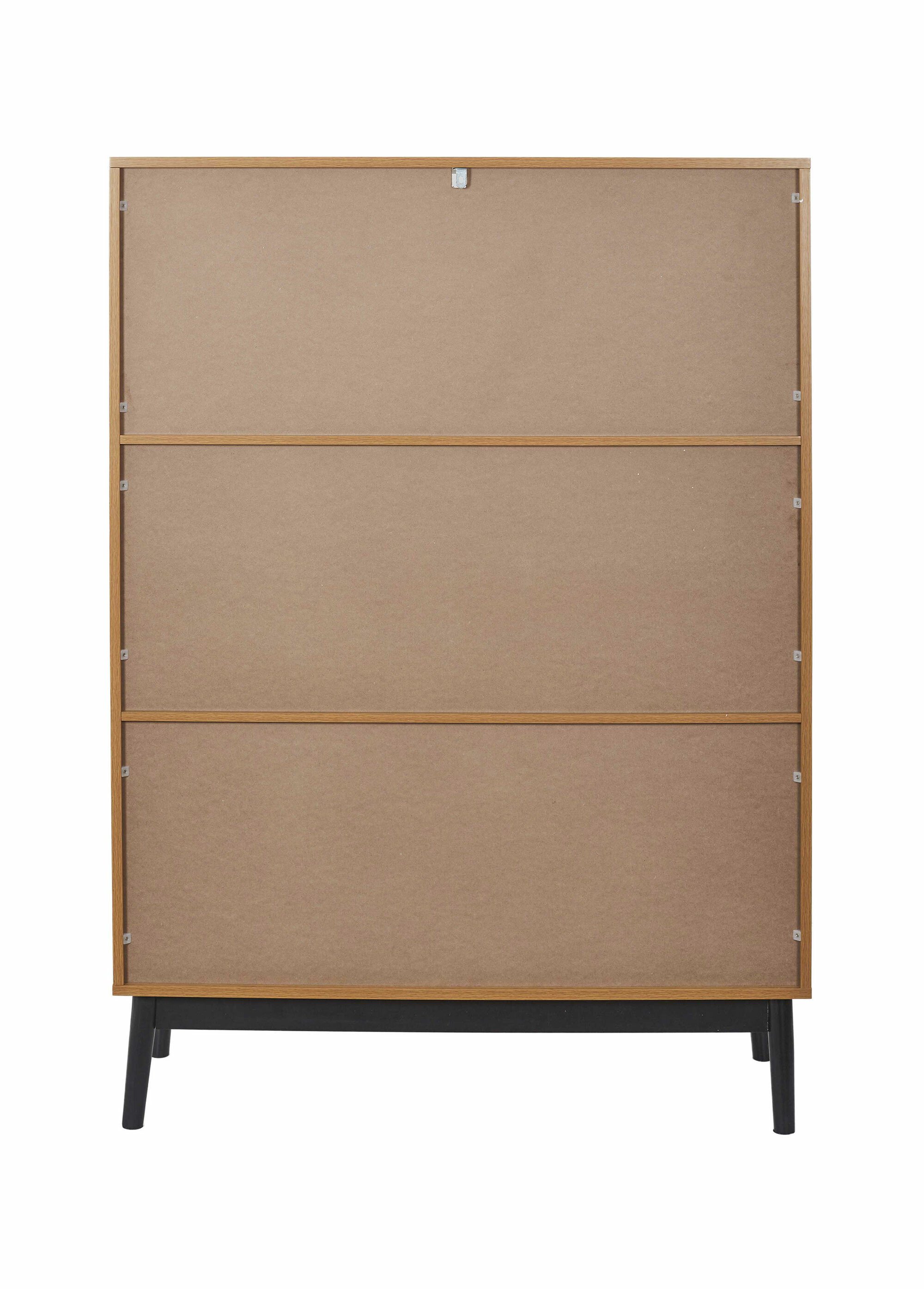 Bibiliothèque en bois façon chevrons MARRON CMP-HD0304 DO1