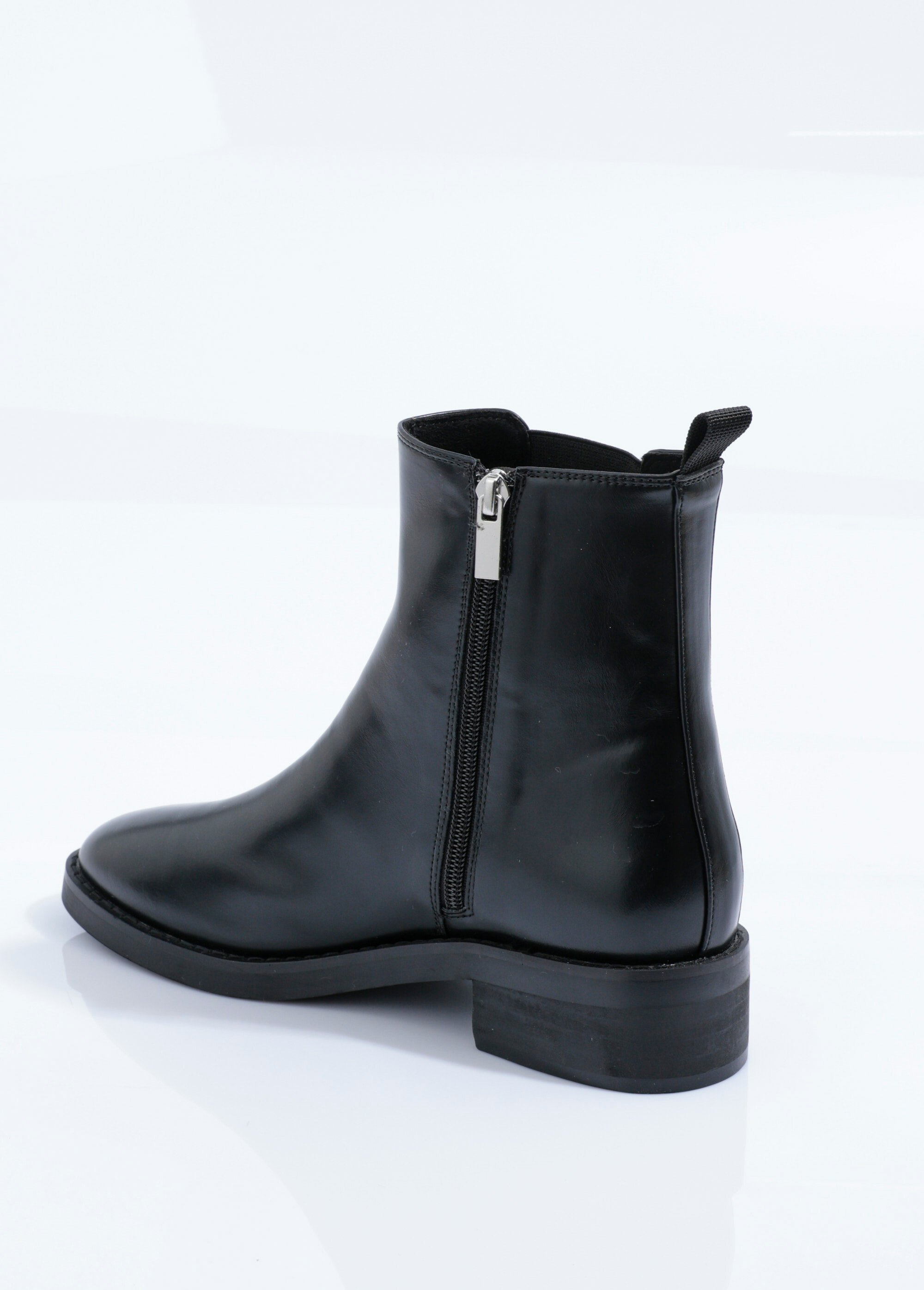 Boots Chelsea zippées à talon, bout rond Femme Noir CORM5855 DO1