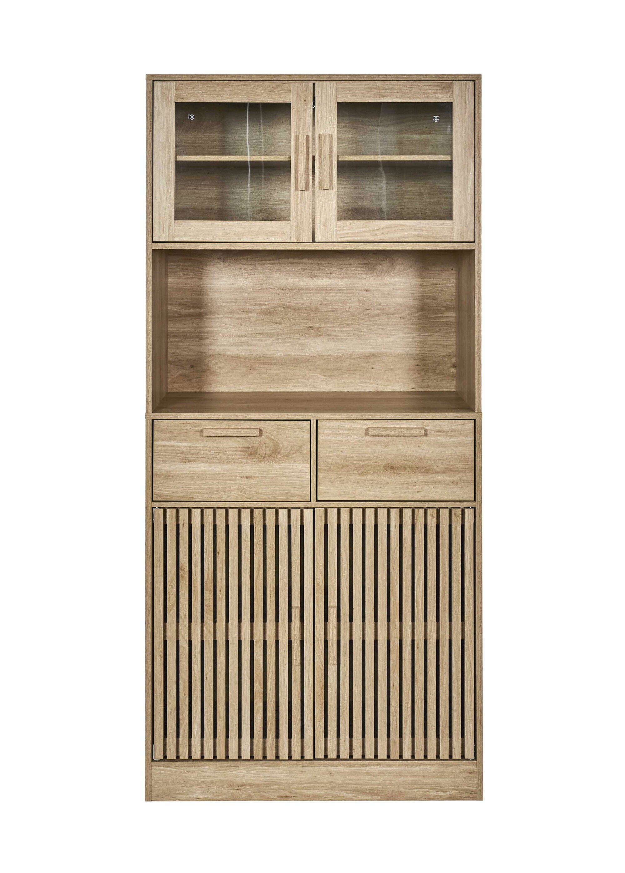 Buffet vaisselier en bois claustra MARRON CMP-HD0308 DE1