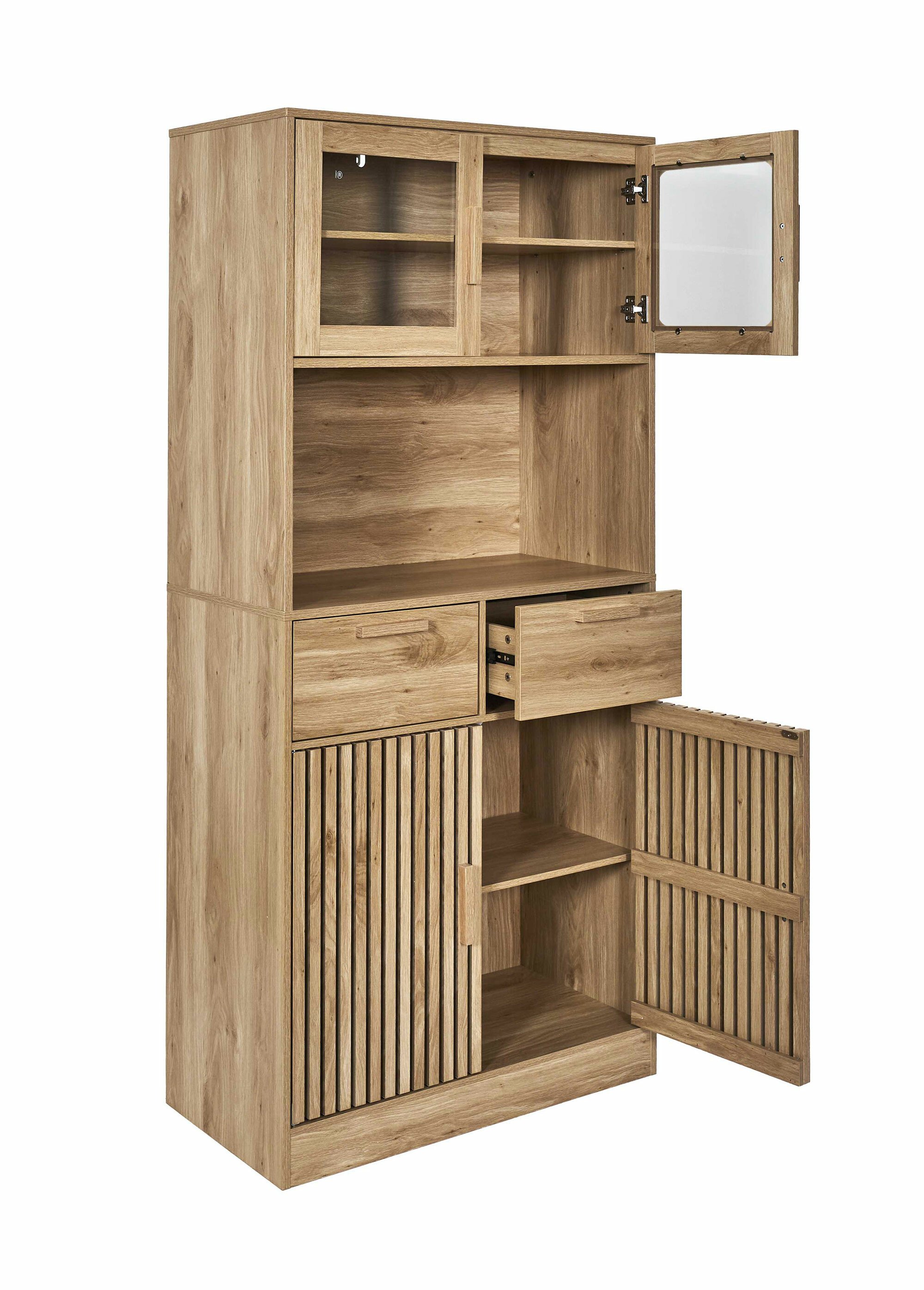 Buffet vaisselier en bois claustra MARRON CMP-HD0308 DE2