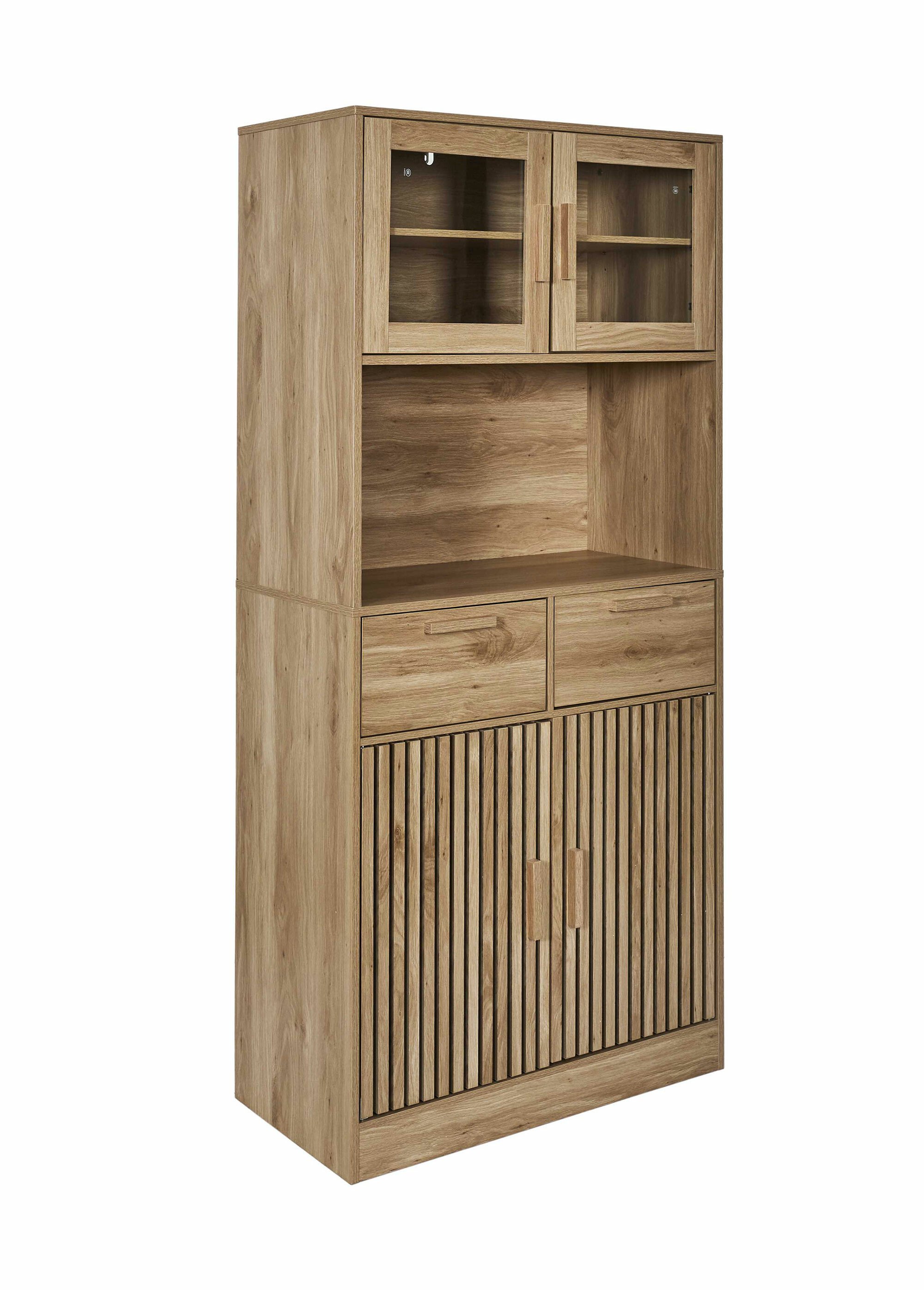 Buffet vaisselier en bois claustra MARRON CMP-HD0308 FA1
