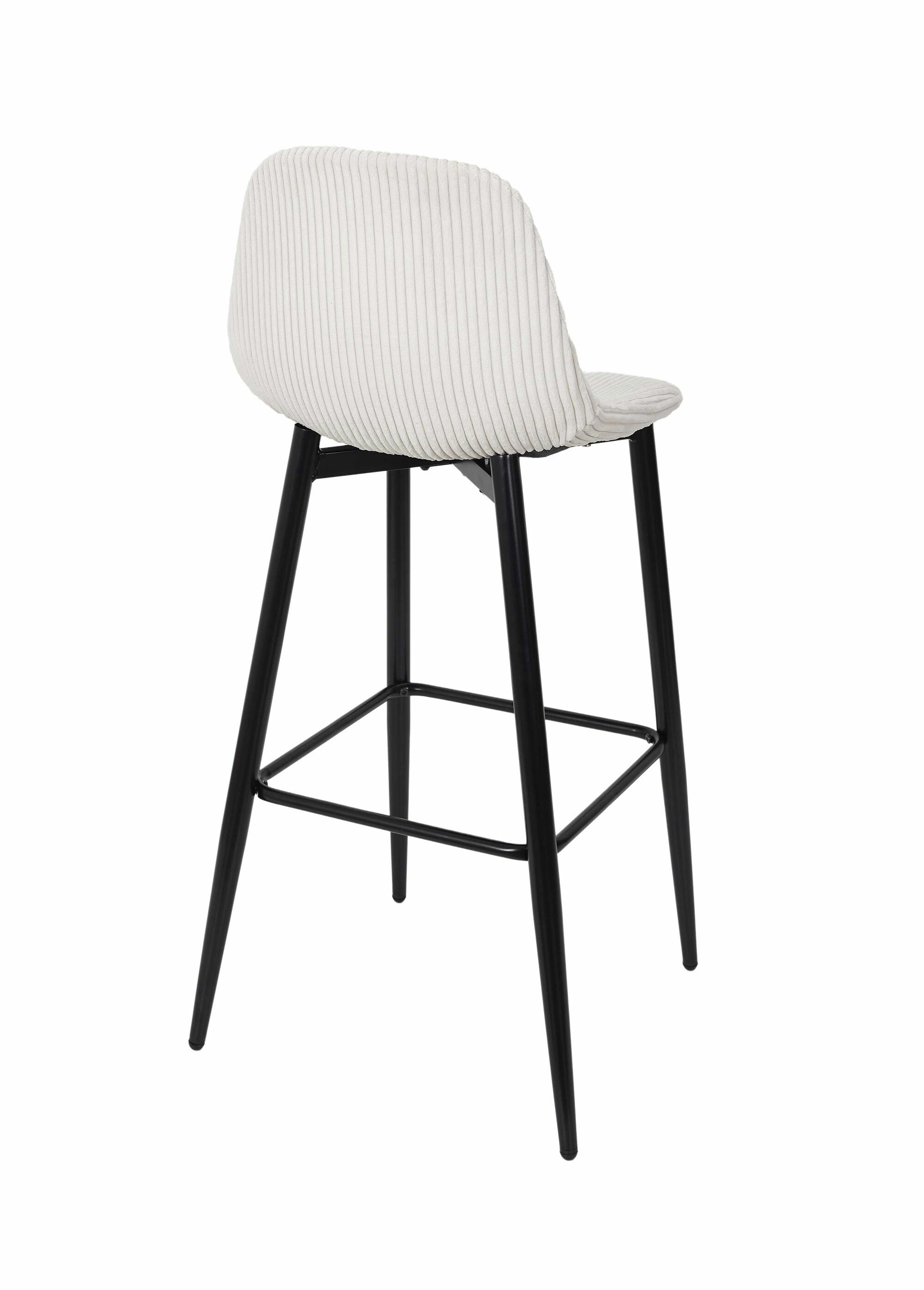 Chaises hautes de bar, velours cotelé 1T BEIGE CMP-HD0283 DO1