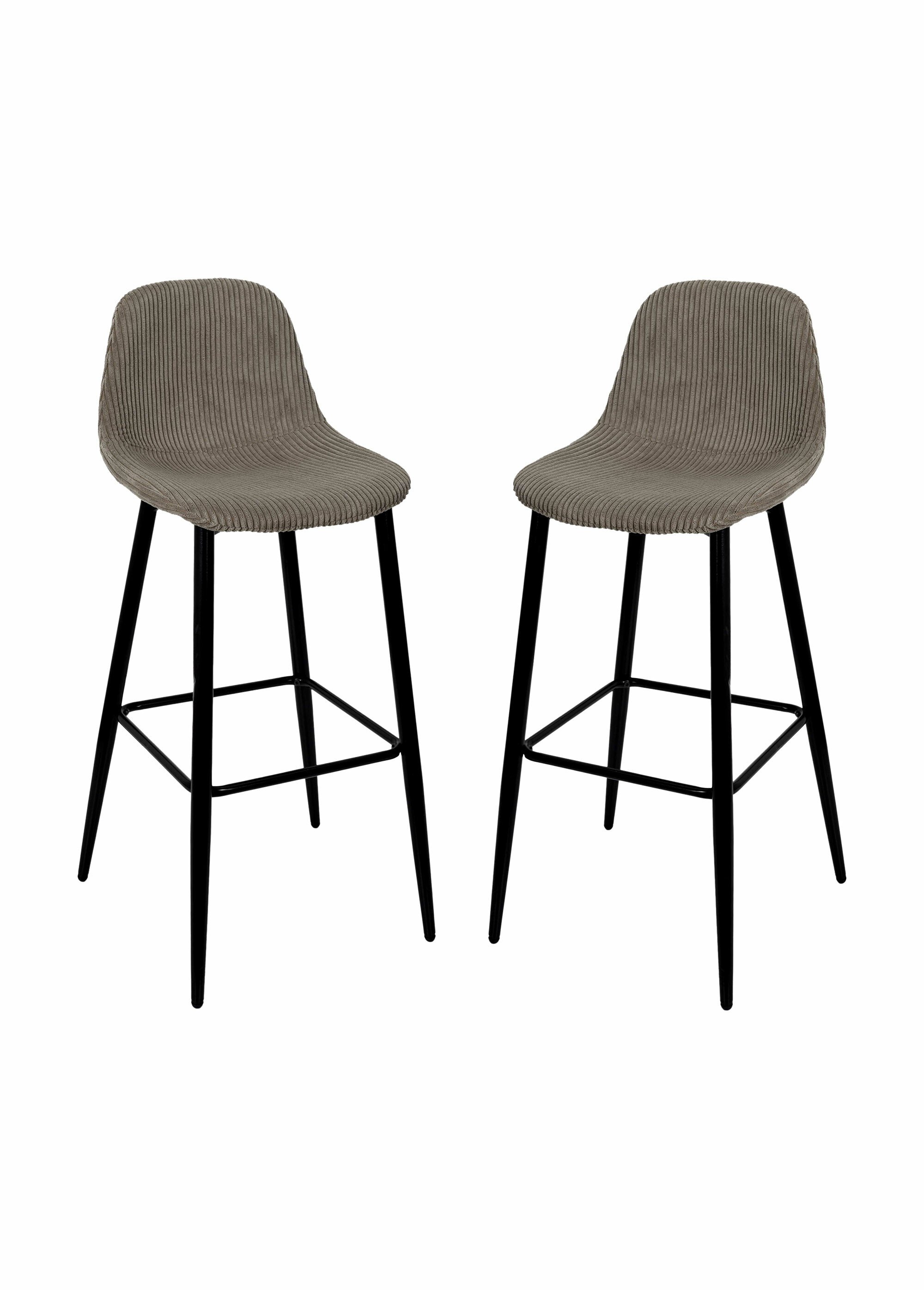 Chaises hautes de bar, velours cotelé 1T MARRON CMP-HD0283 FA1