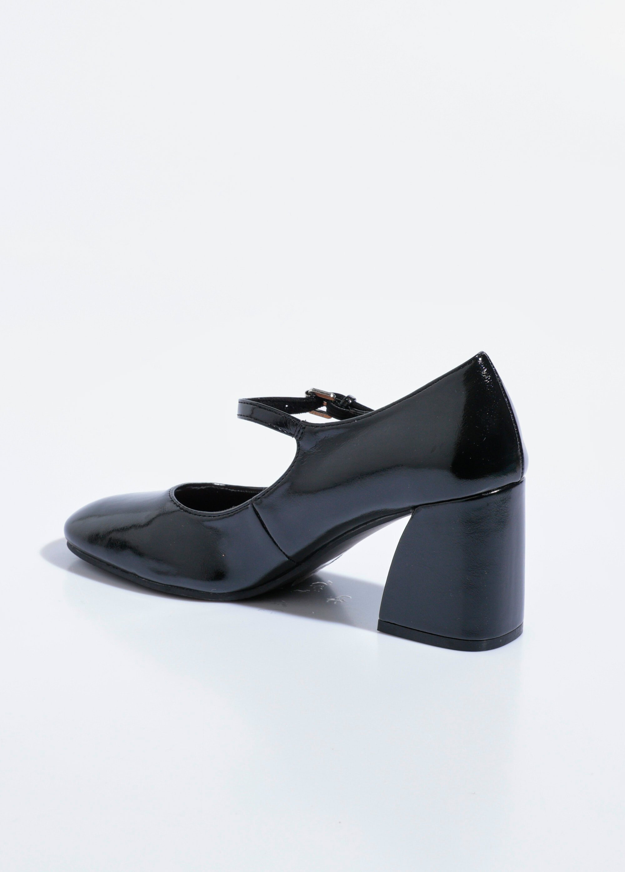 Babies vernies bout rond à talon haut Femme Noir CORM5760 DO1