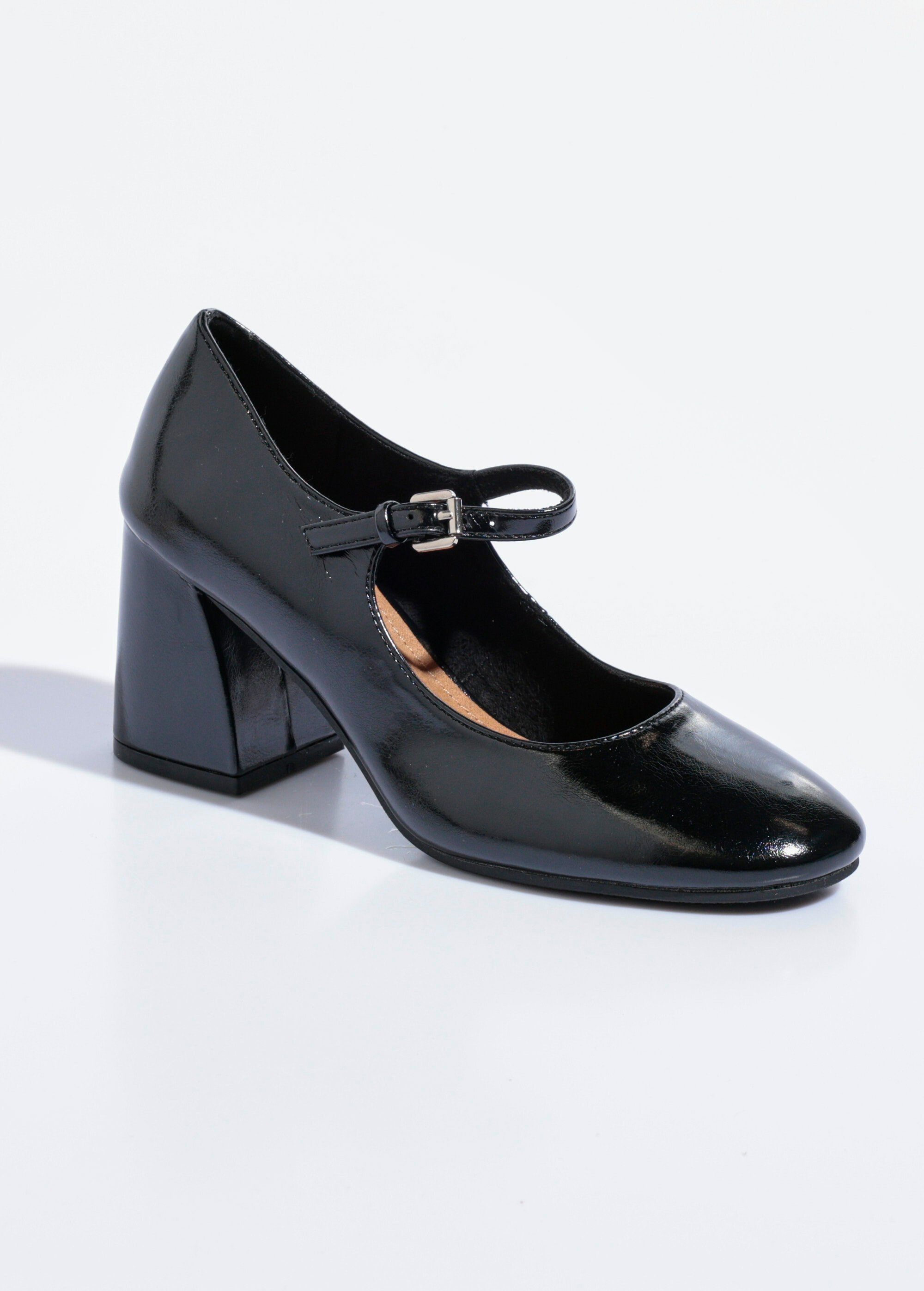 Babies vernies bout rond à talon haut Femme Noir CORM5760 FA1