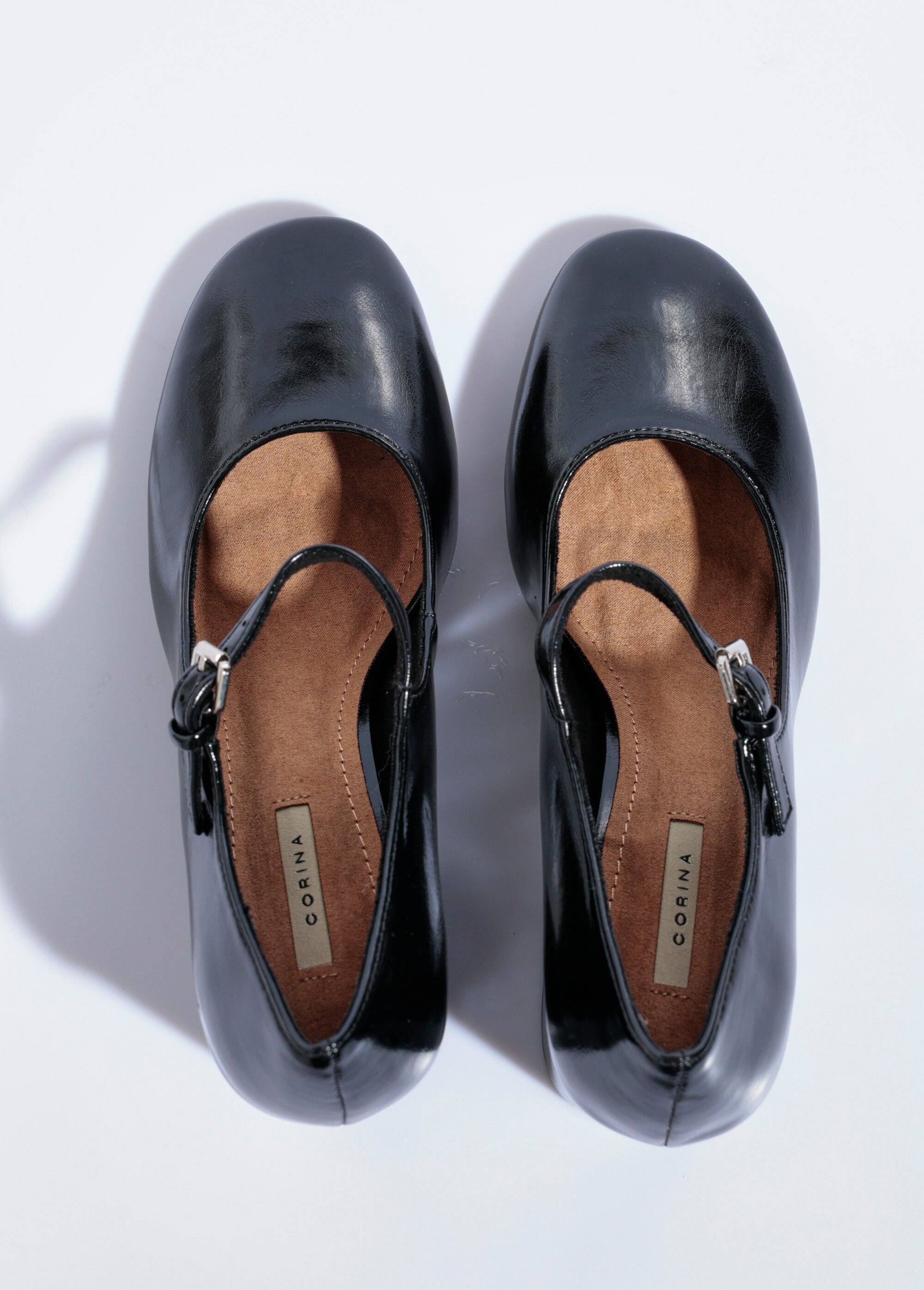 Babies vernies bout rond à talon haut Femme Noir CORM5760 OV1