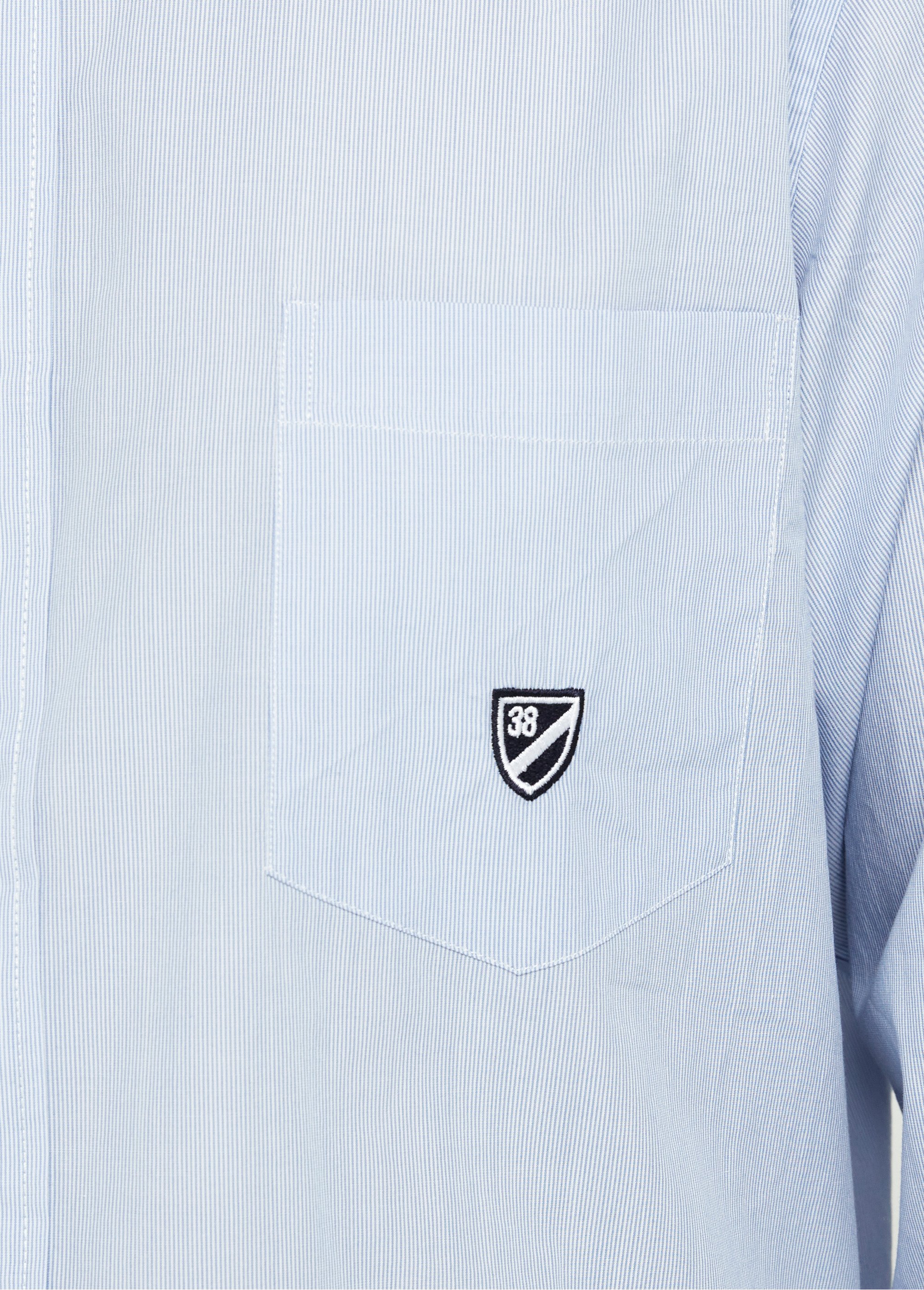 Chemise fines rayures, col pointes boutonnées Homme Bleu DC-E2AQWV06 DE2