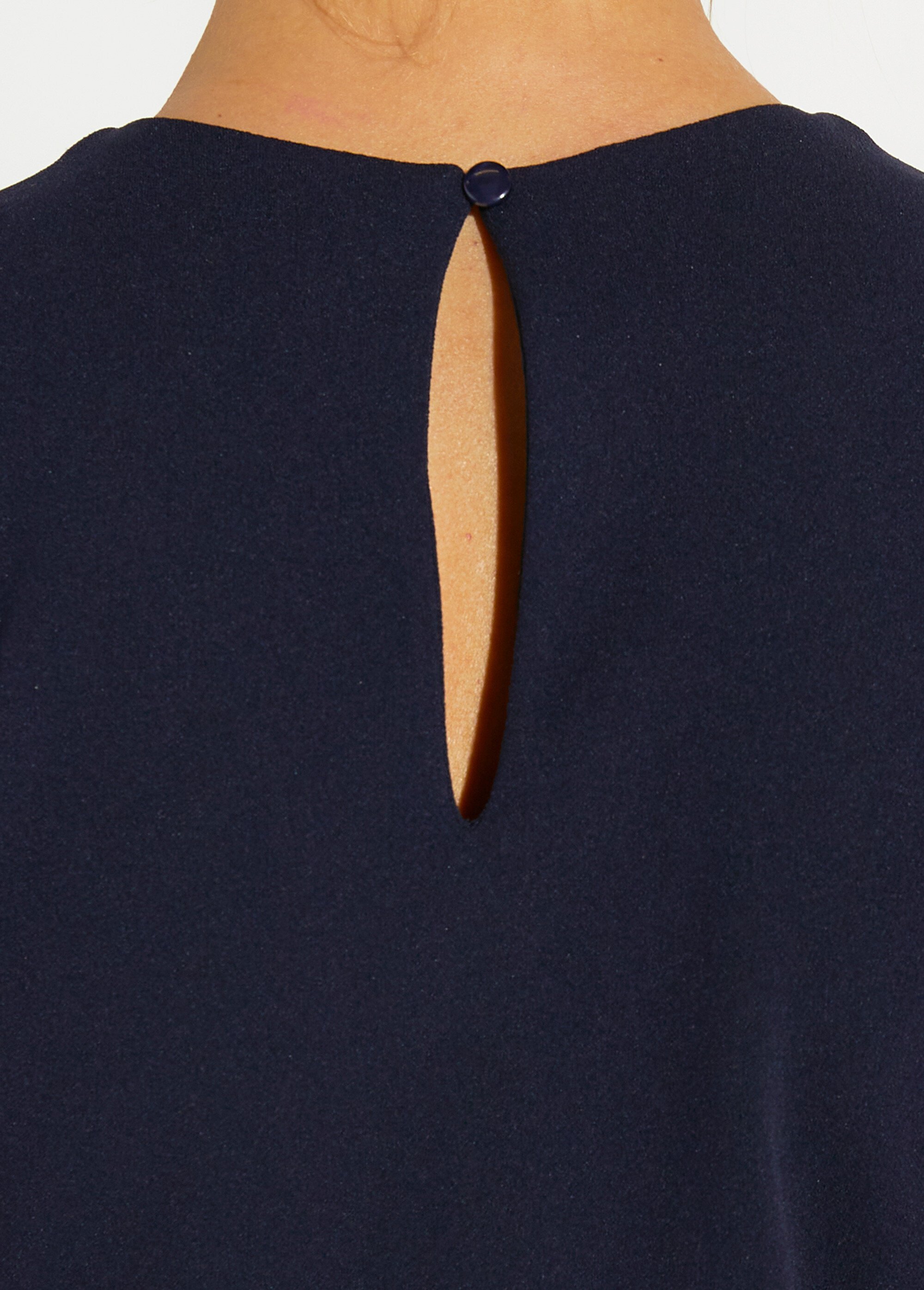 Combi-pantalon unie sans manches col tailleur Femme Bleu ELUNA DE2