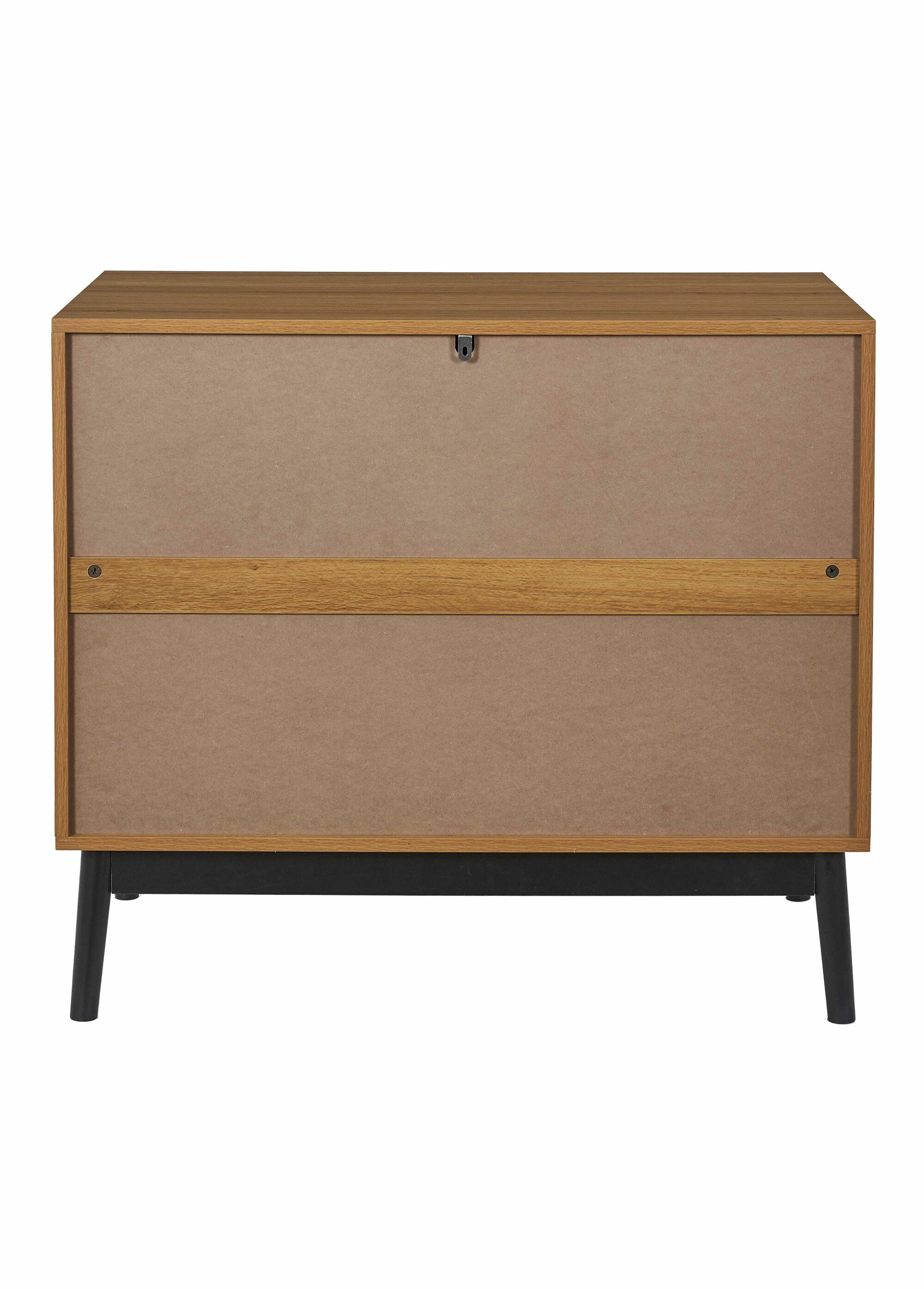Commode bois façon chevrons, 3 tiroirs MARRON CMP-HD0302 DO1