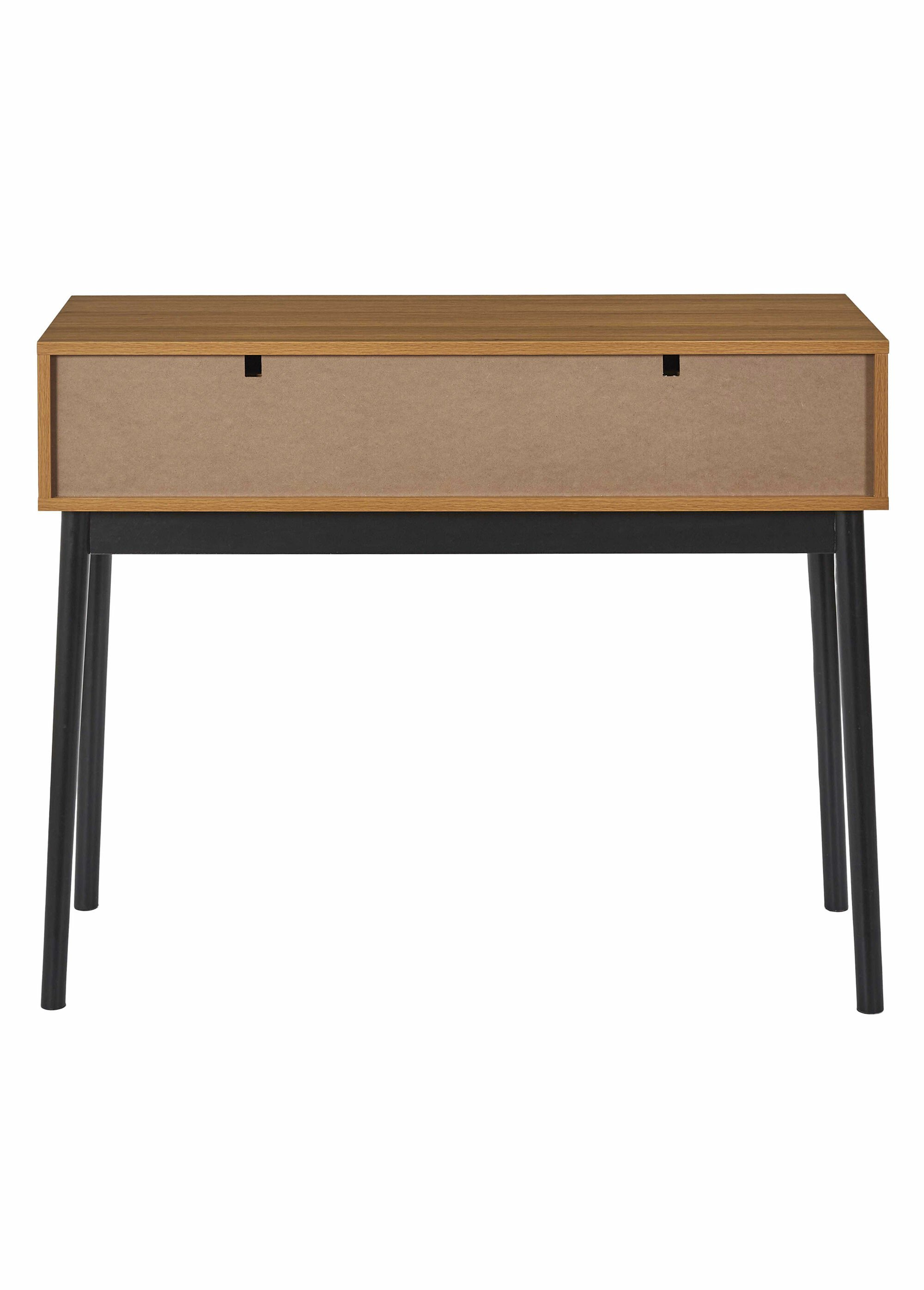 Console bois façon chevrons, 2 tiroirs