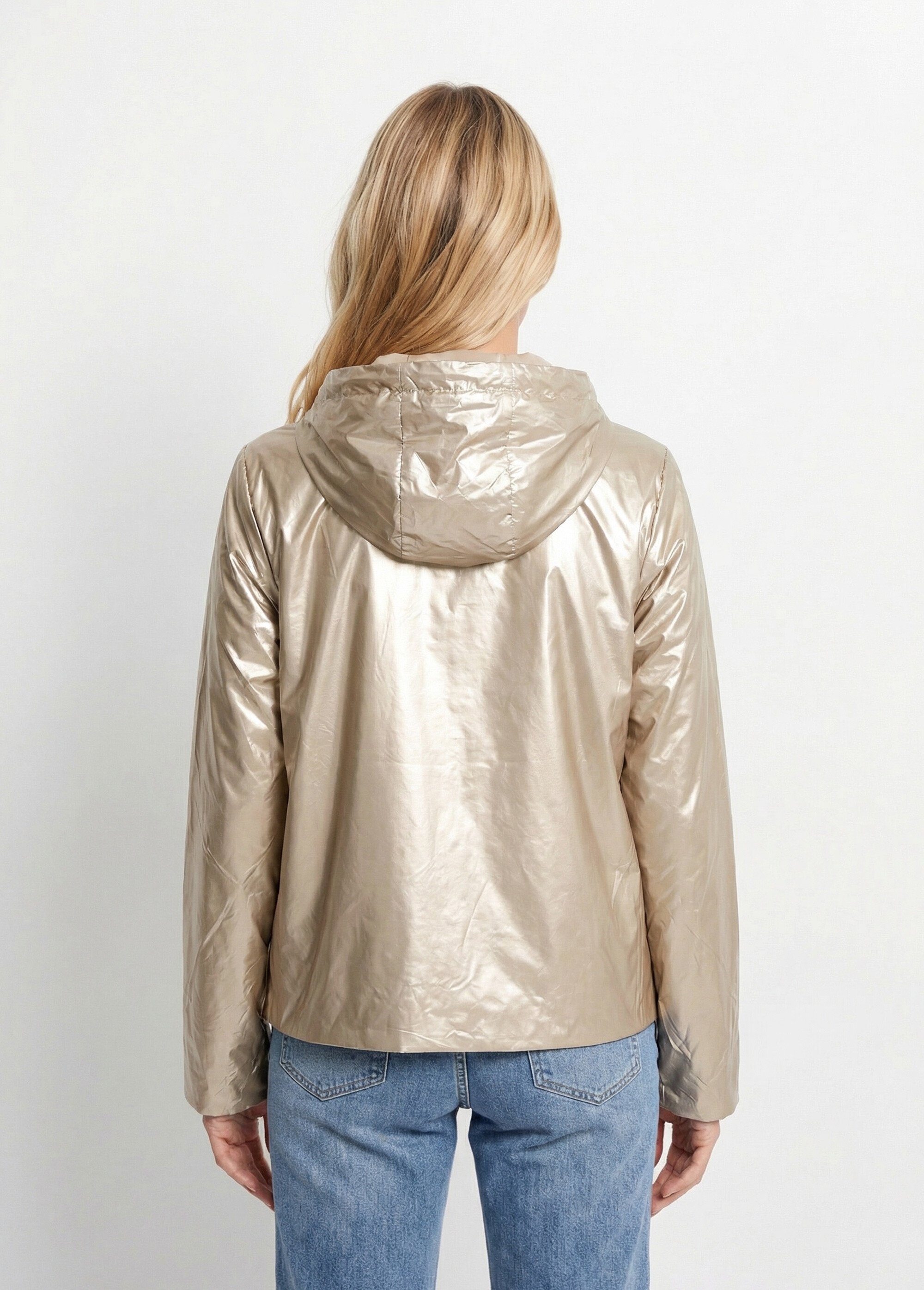 Coupe vent déperlant court motif léopard