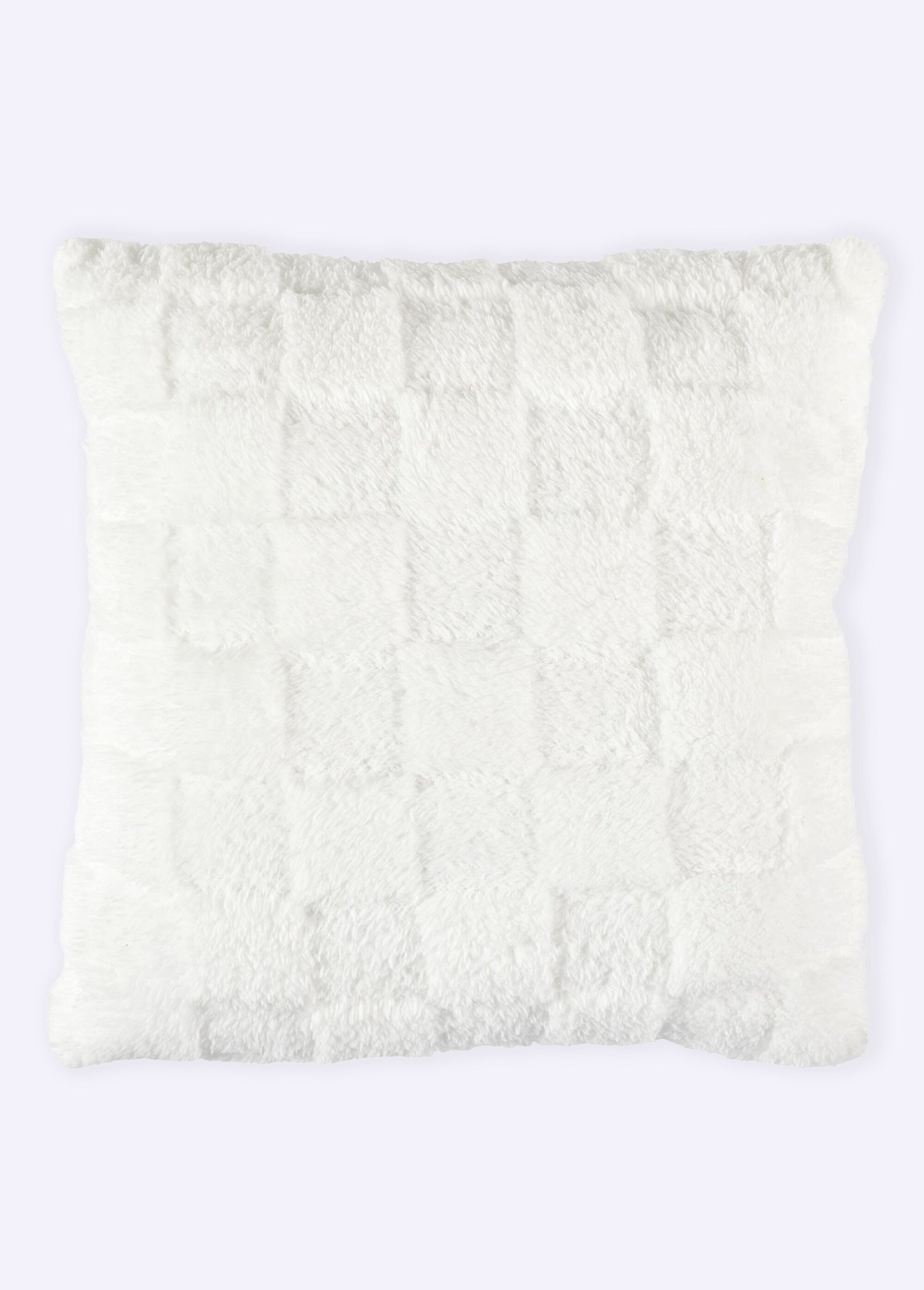 Coussin carré flanelle motif damier