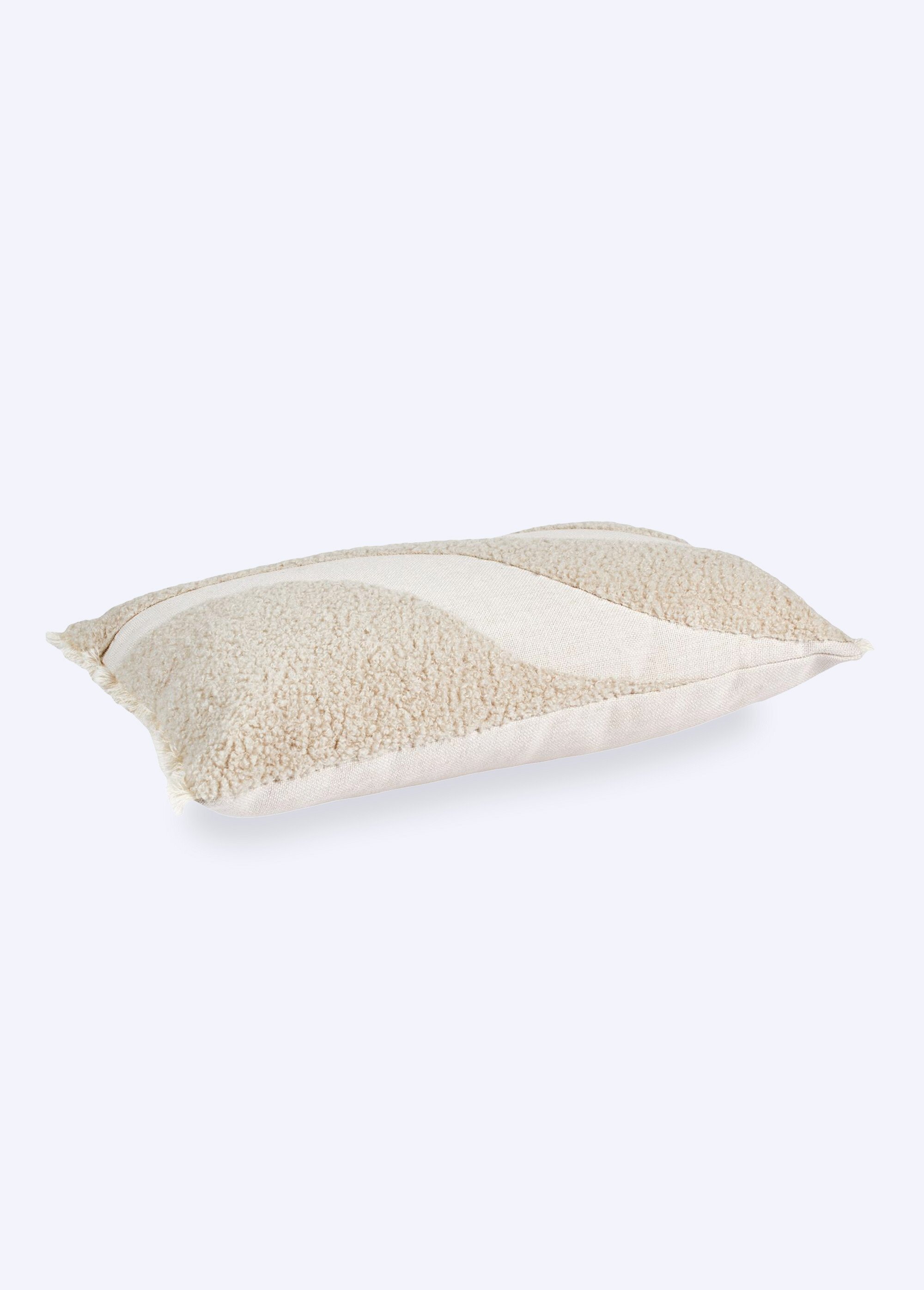 Coussin rectangulaire tufté motif vague