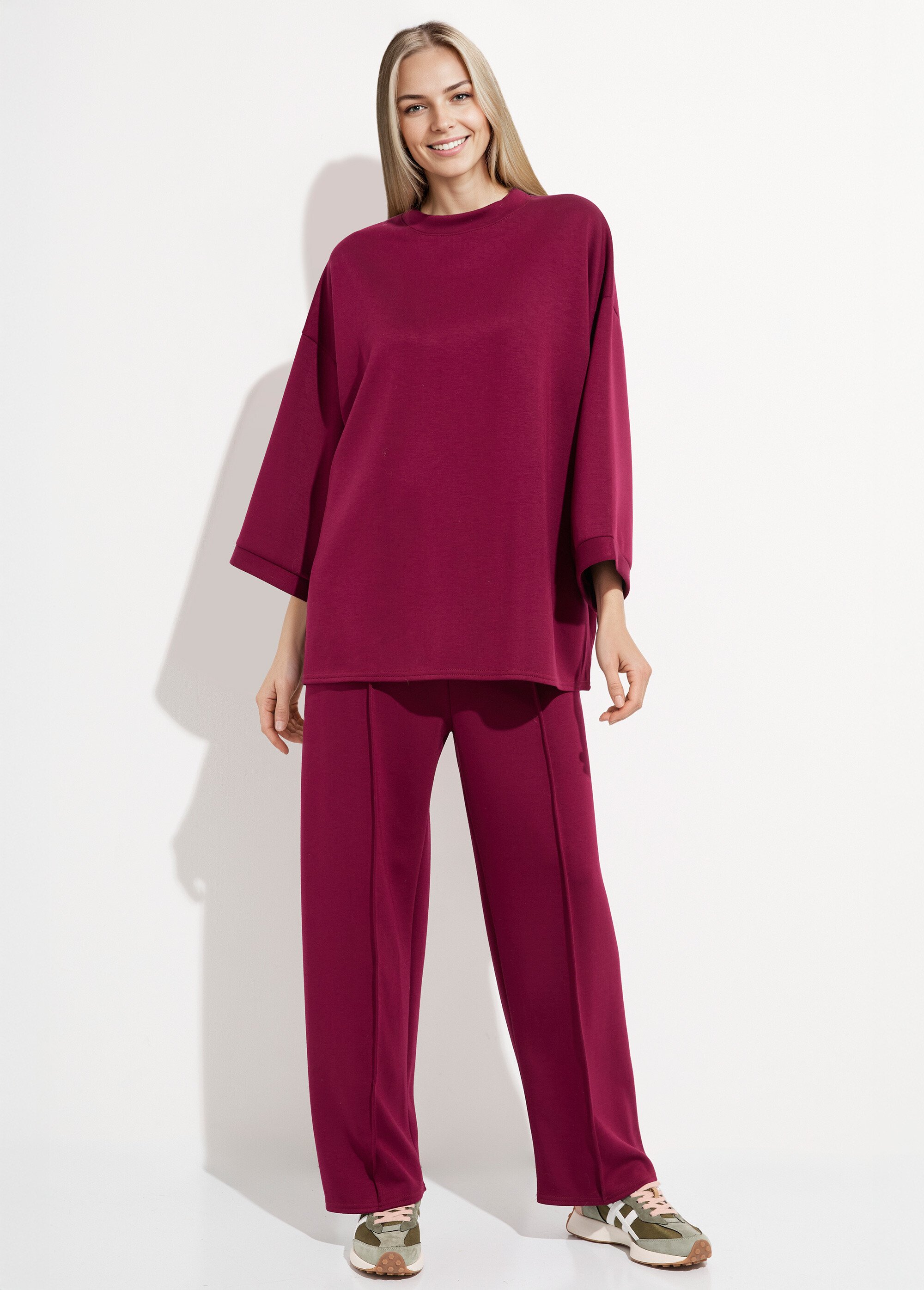 Ensemble confort 2 pièces, stretch Femme Rouge MQ-4183 FA1