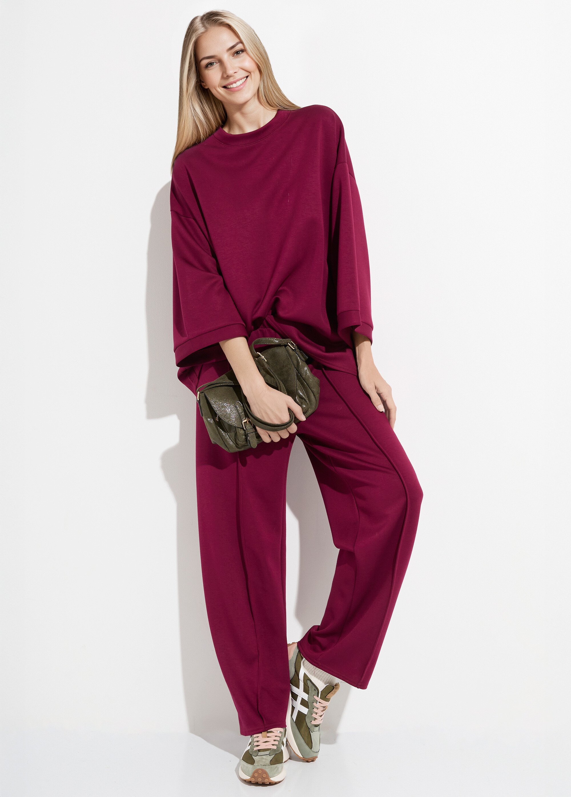 Ensemble confort 2 pièces, stretch Femme Rouge MQ-4183 MV1