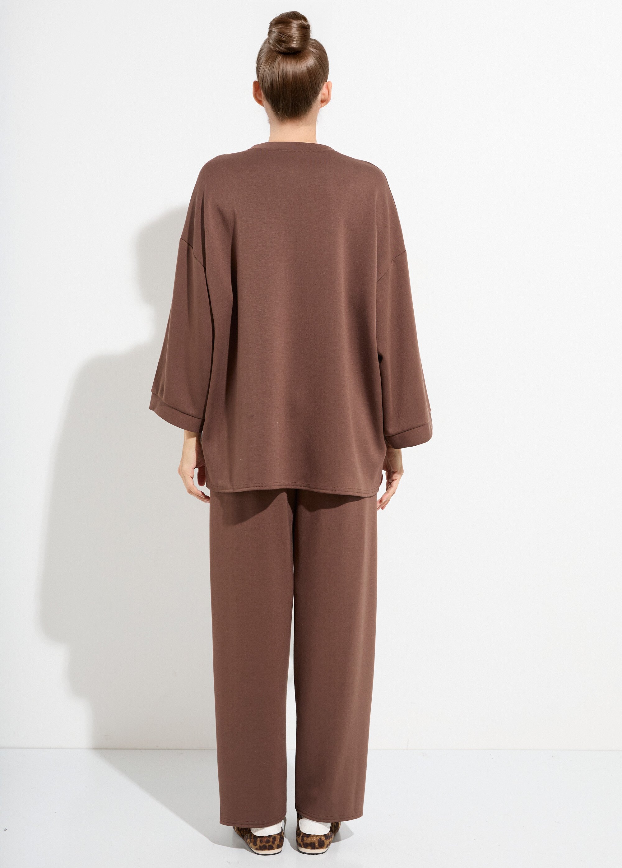 Ensemble confort 2 pièces, stretch Femme Marron MQ-4183 DO1