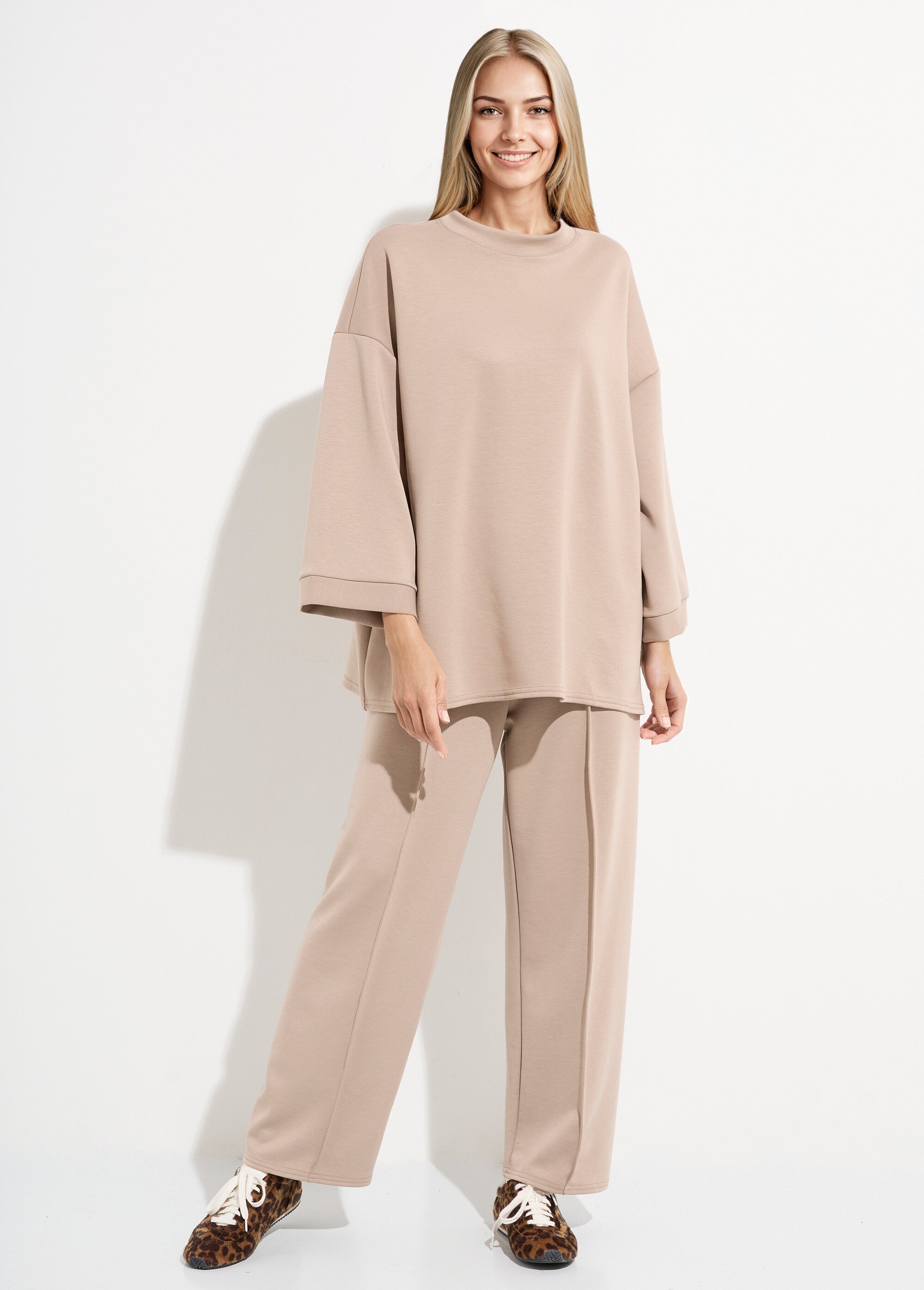 Ensemble confort 2 pièces, stretch Femme Marron MQ-4183 FA1