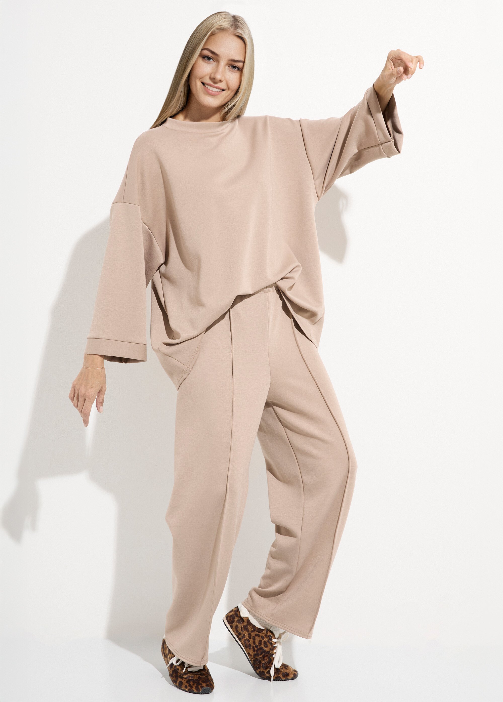 Ensemble confort 2 pièces, stretch Femme Marron MQ-4183 MV1