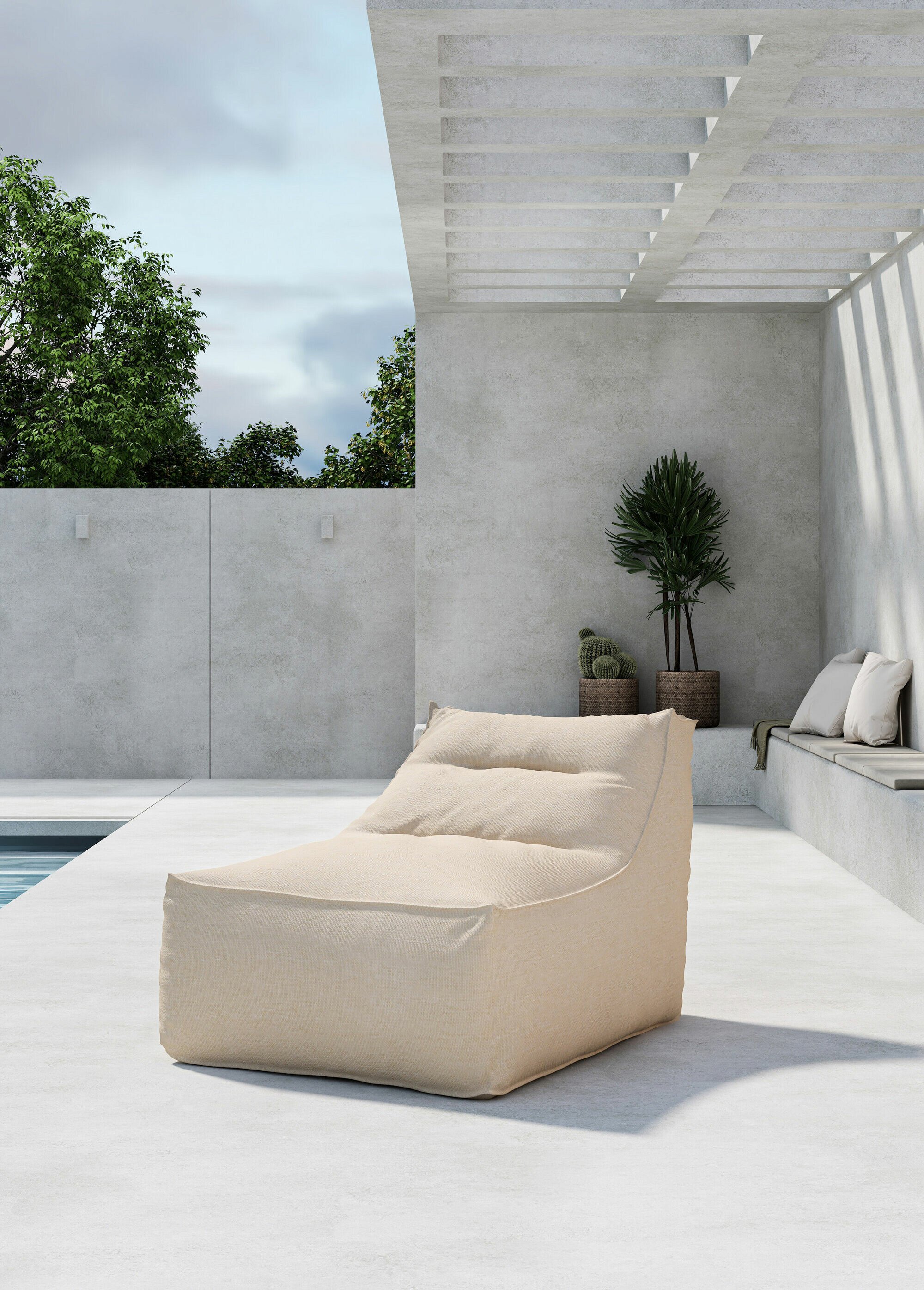 Fauteuil moelleux XXL en tissu BEIGE VEN-6171-111 SI1