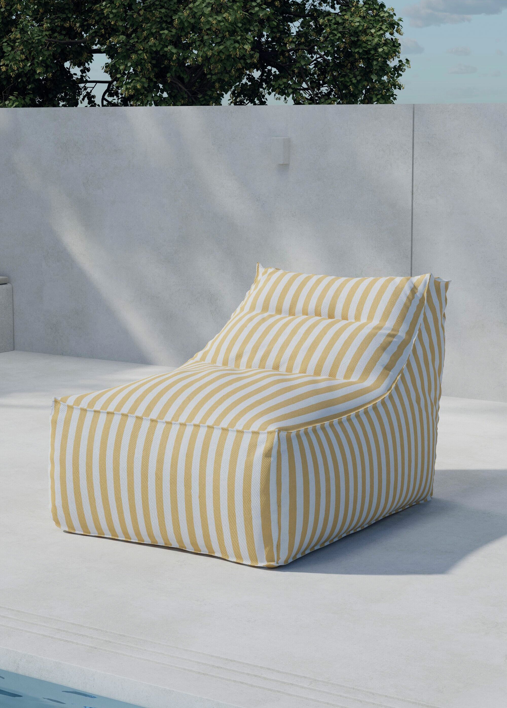 Fauteuil moelleux XXL en tissu JAUNE VEN-6171-111 SI1