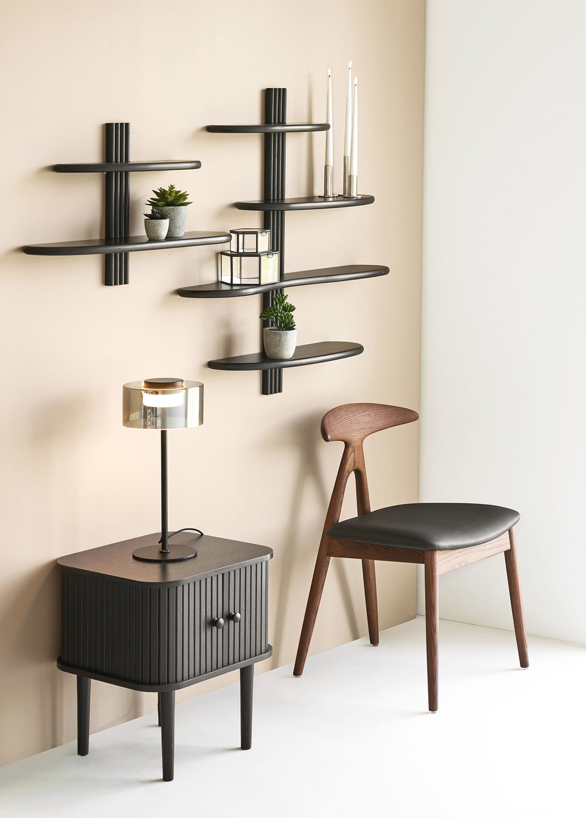 Lampe à poser en verre et métal CHOLET NOIR HN-6450012 SI1