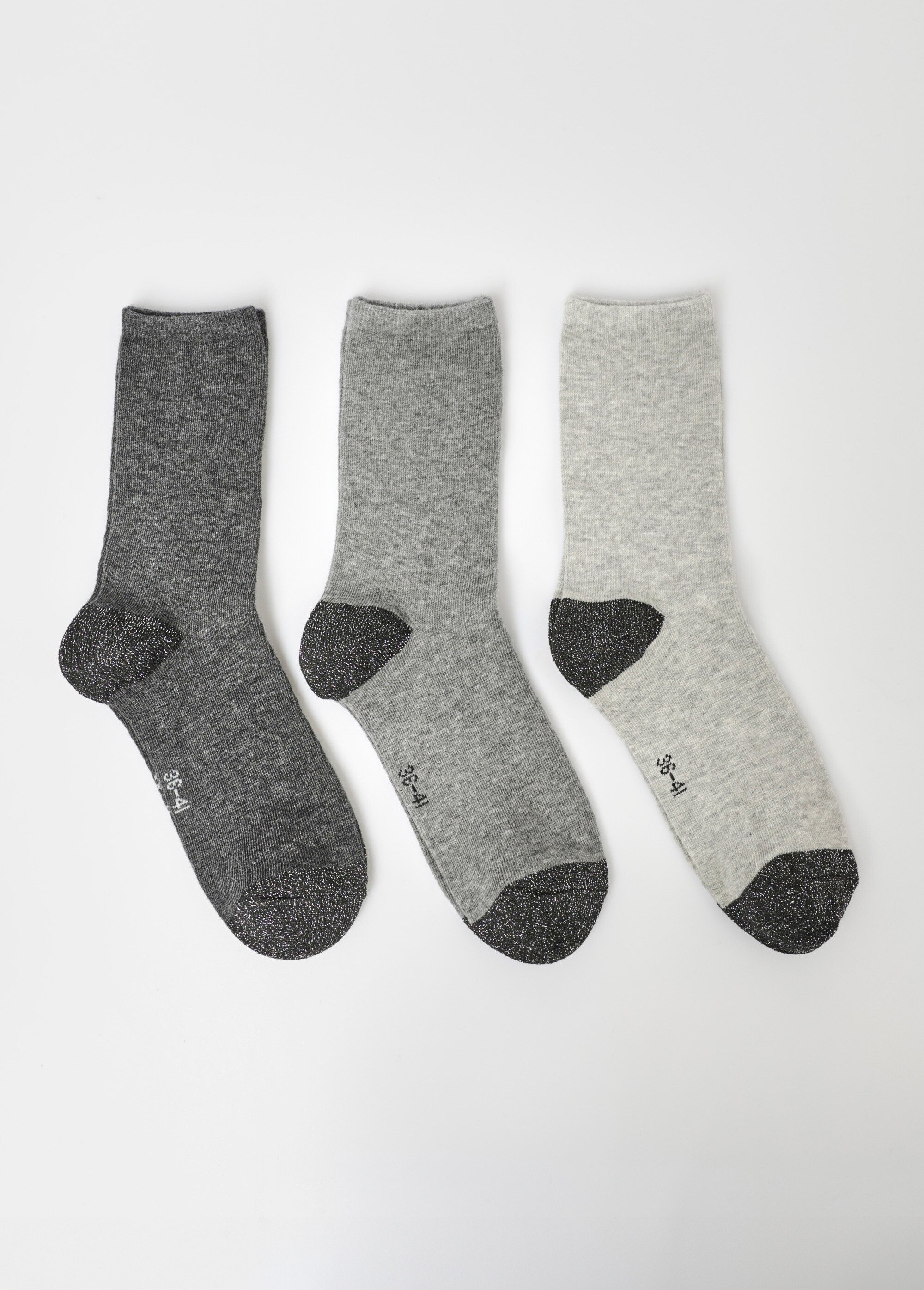 Lot de 3 Chaussettes pointes et talons fantaisie