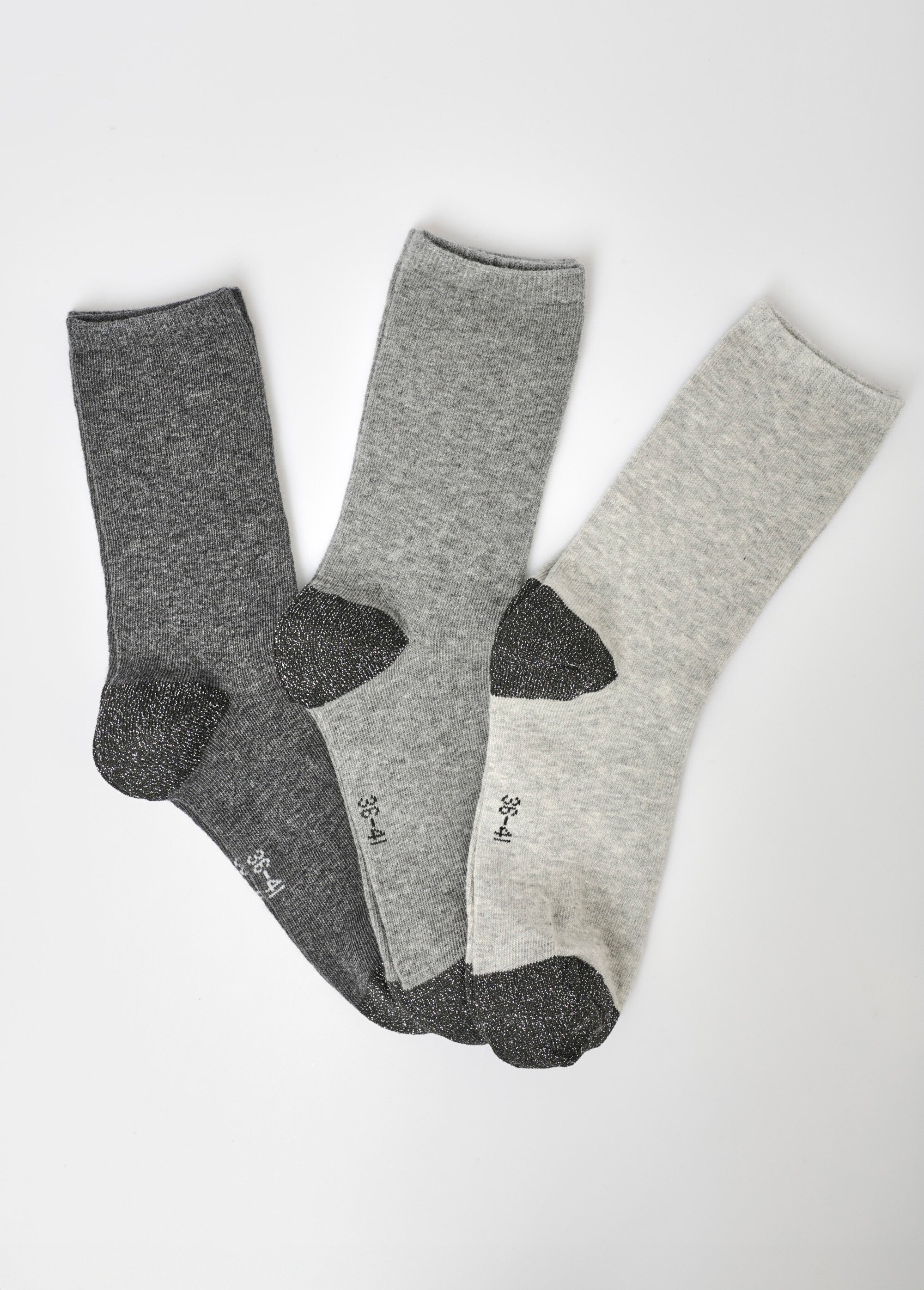 Lot de 3 Chaussettes pointes et talons fantaisie