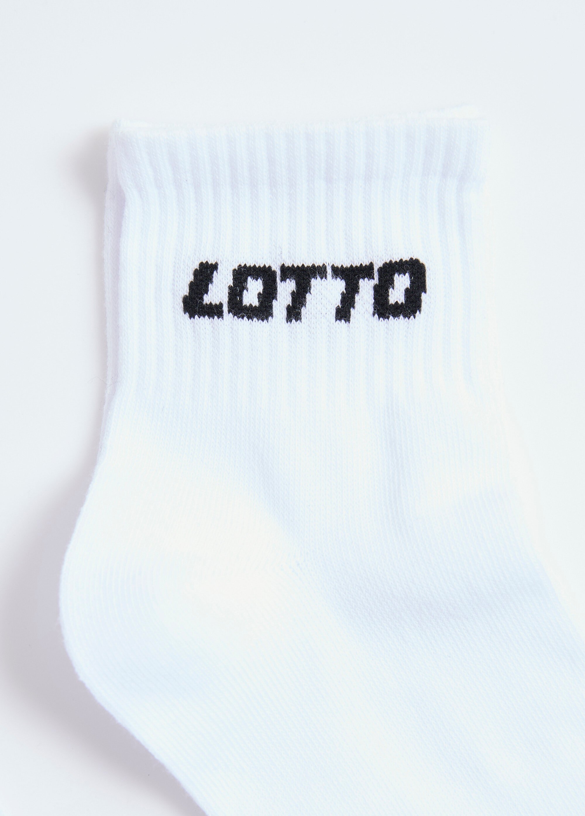 Mi-chaussettes sport à côtes avec logo Homme Blanc BEN93515814 DE2