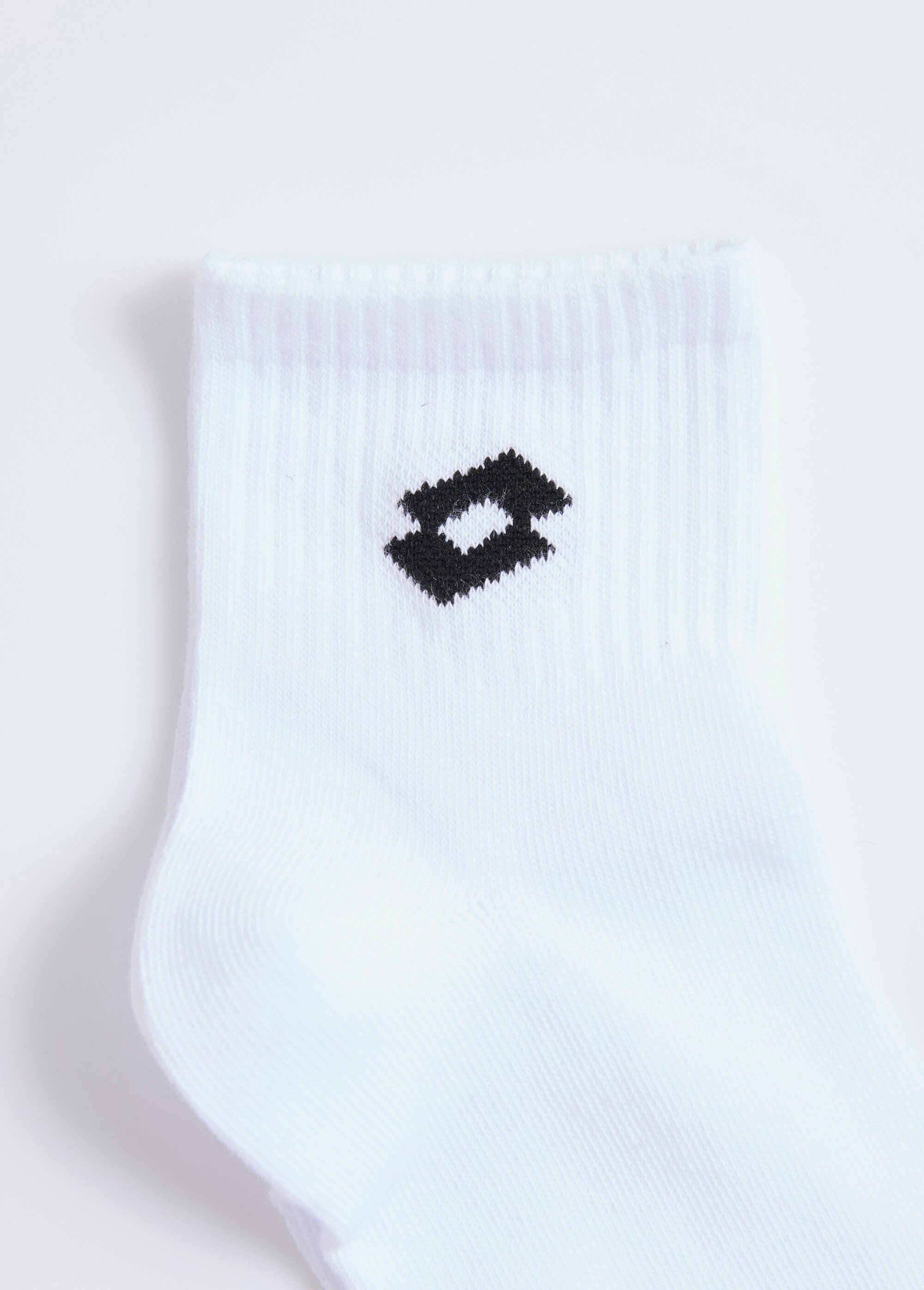 Mi-chaussettes sport à côtes avec logo Homme Blanc BEN93515814 DE3