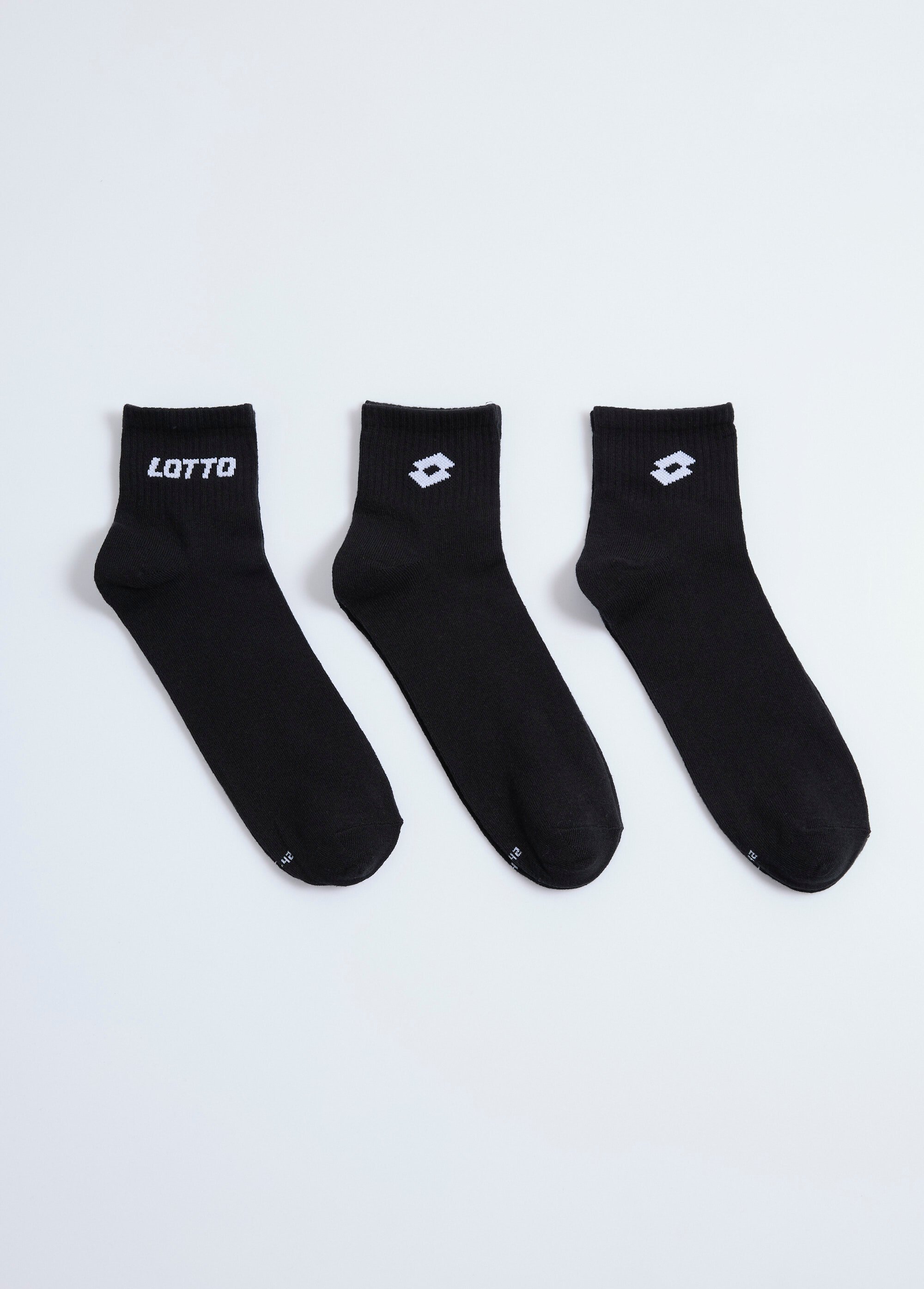 Mi-chaussettes sport à côtes avec logo Homme Noir BEN93515814 DE1