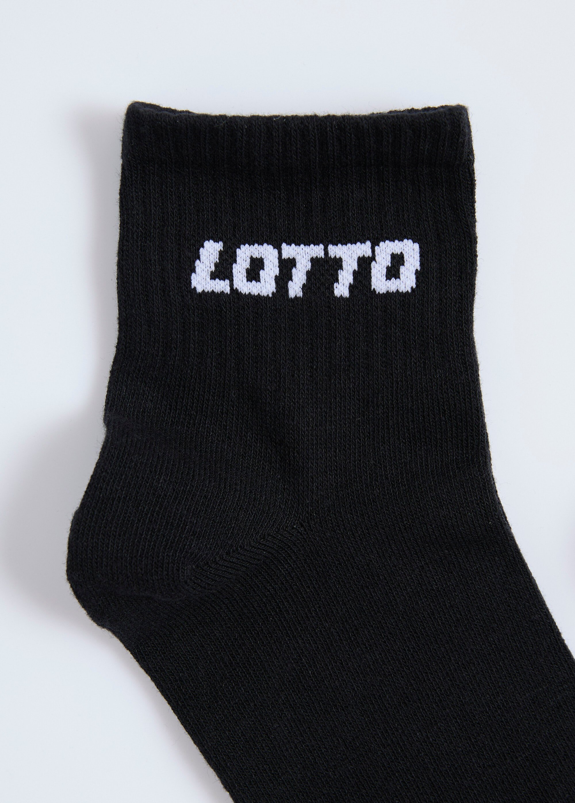 Mi-chaussettes sport à côtes avec logo Homme Noir BEN93515814 DE2