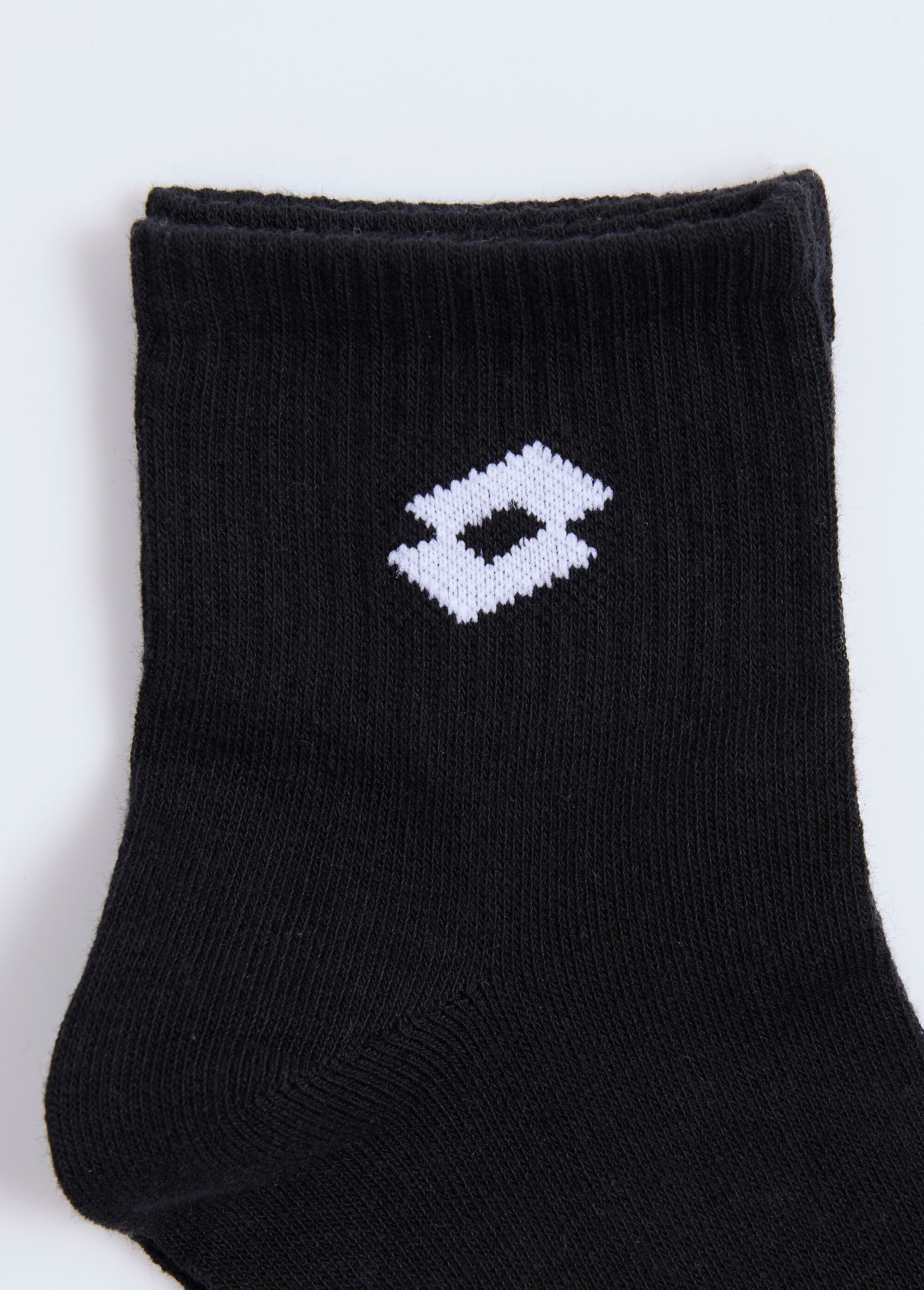 Mi-chaussettes sport à côtes avec logo Homme Noir BEN93515814 DE3