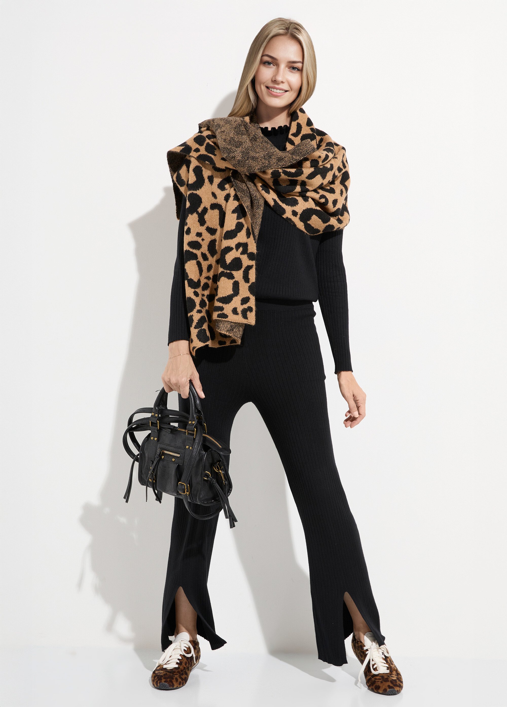 Pantalon détente en maille cotelée